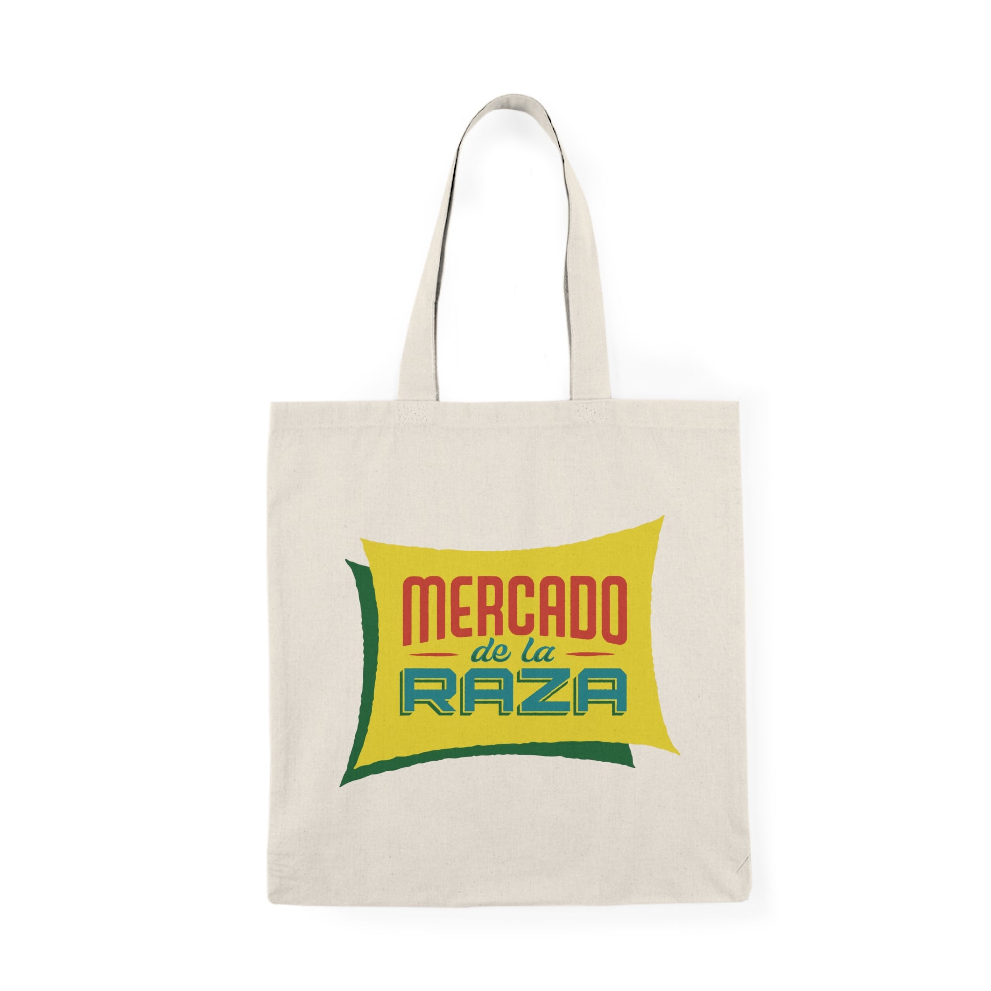 Mercado de la Raza Natural Tote Bag - Eco-Friendly Shopping Bag (Green)