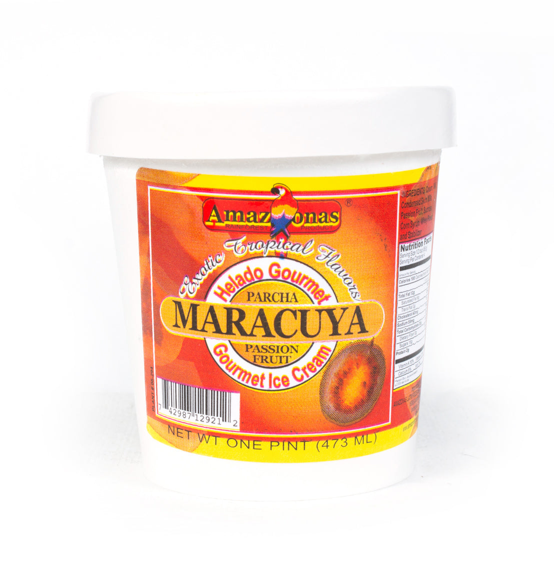 Amazonas - Helado De Maracuya, 1 Pint, Single pack