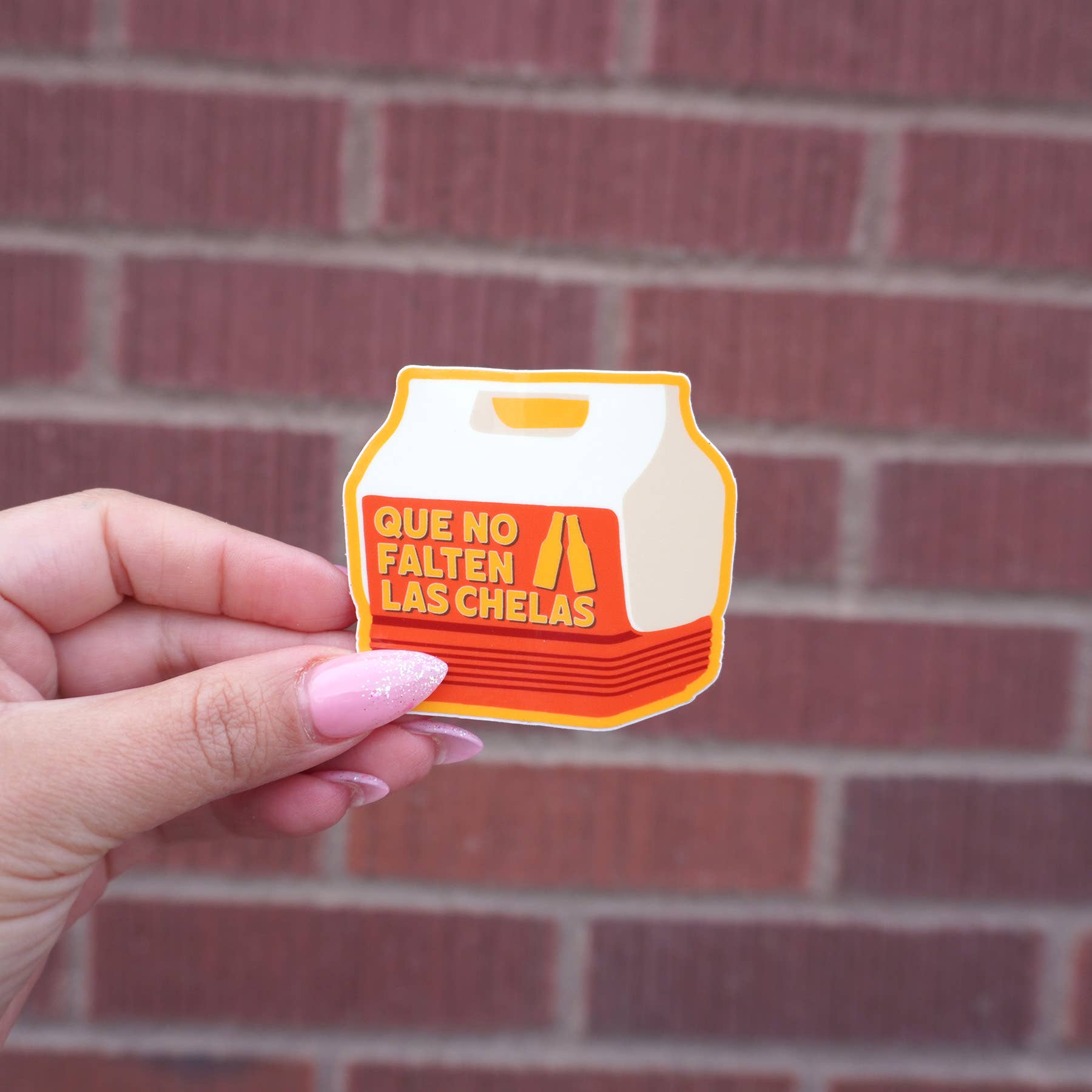 Erica Alfaro Designs - Que No Falten Las Chelas Retro Cooler Vinyl Sticker