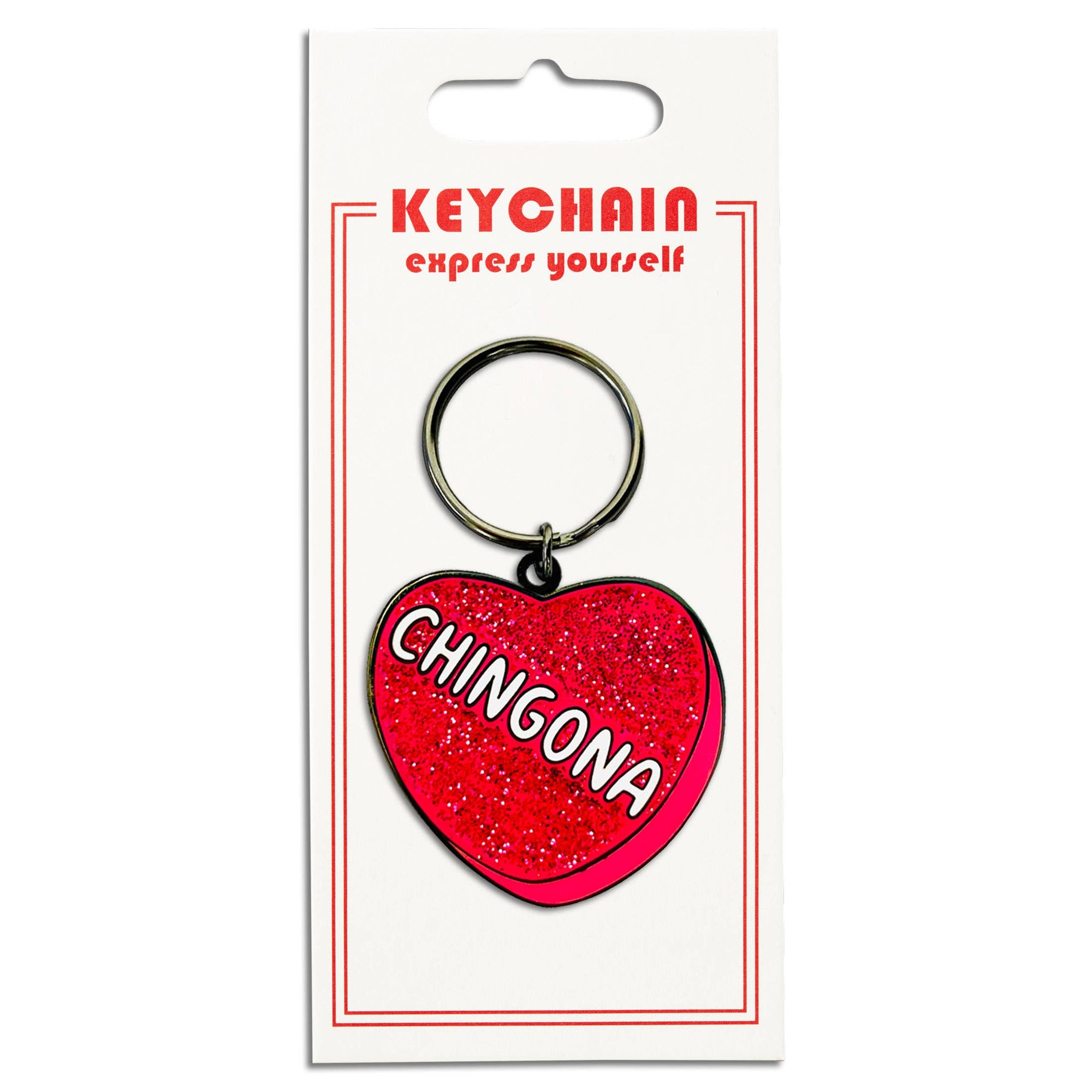 THE FOUND - Chingona Glitter Heart Keychain