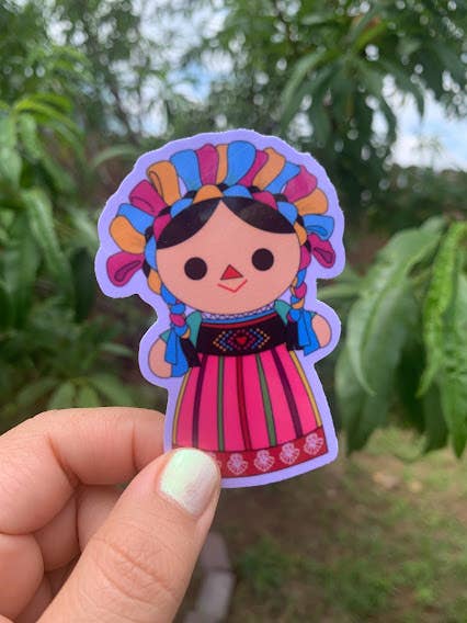 Lalatina Shop - Mexican doll water resistant sticker