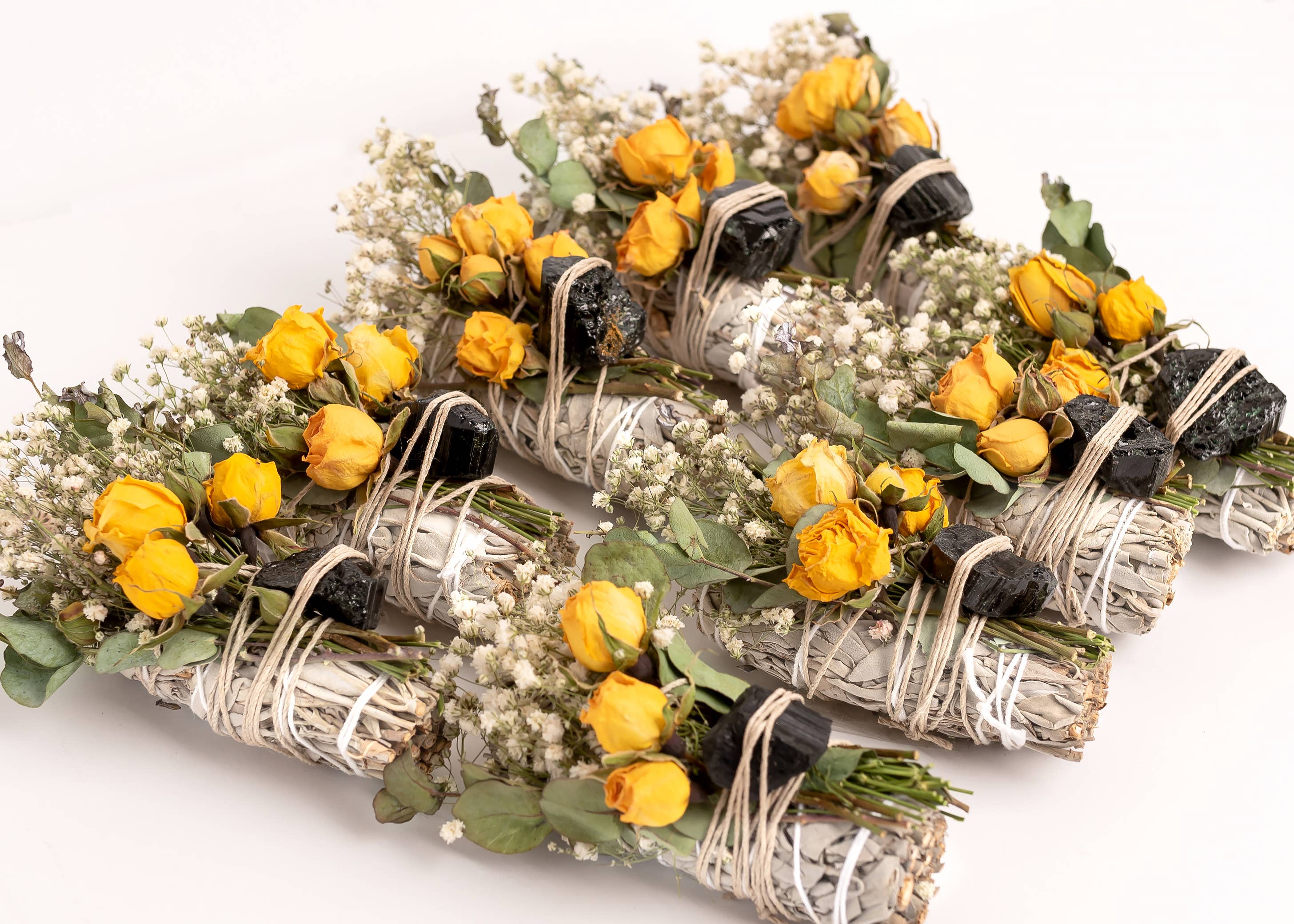 Sarimoire - Floral Sage Black Tourmaline Crystal Cleansing Bundle