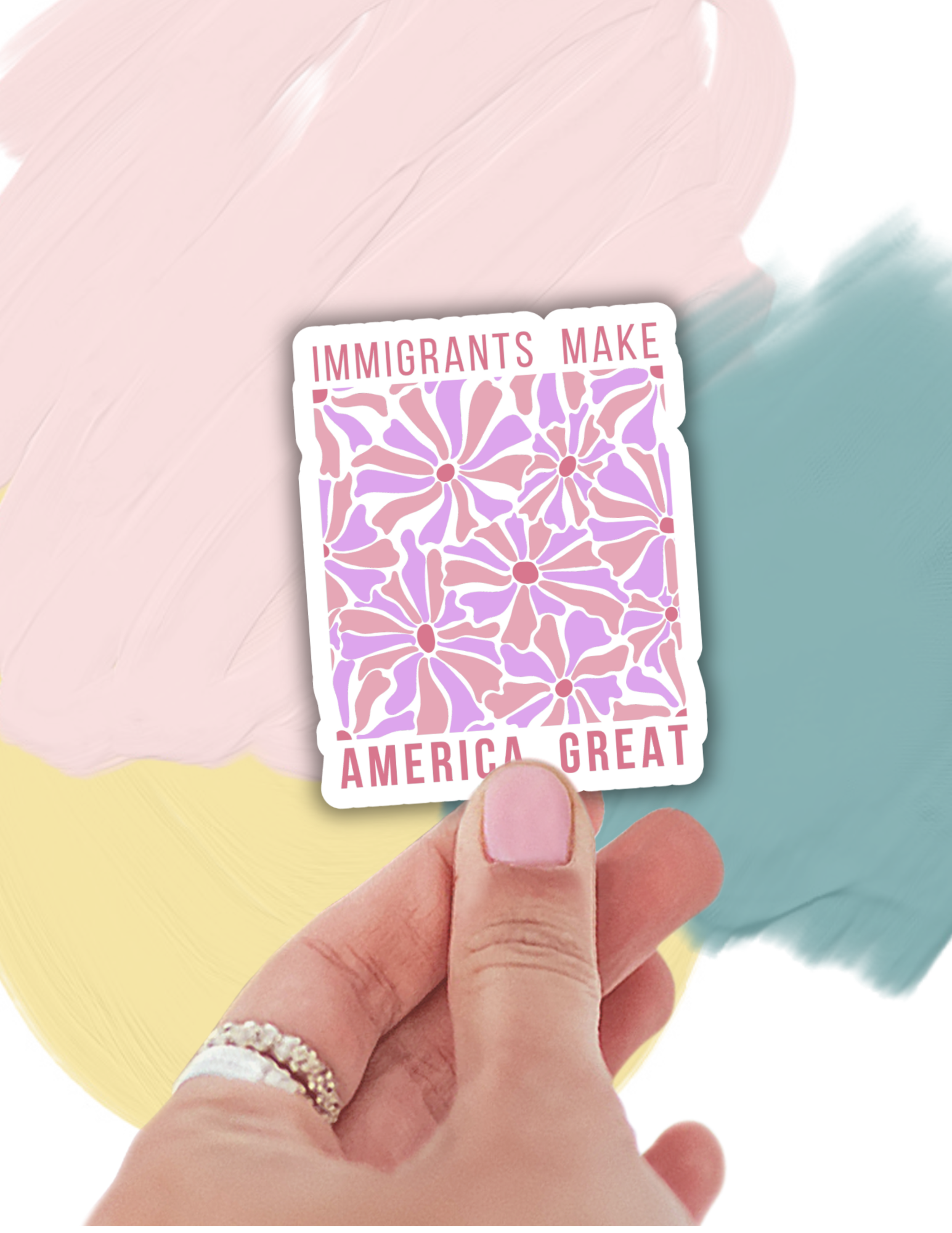 Lalatina Shop - Immigrants make America great sticker, latino sticker