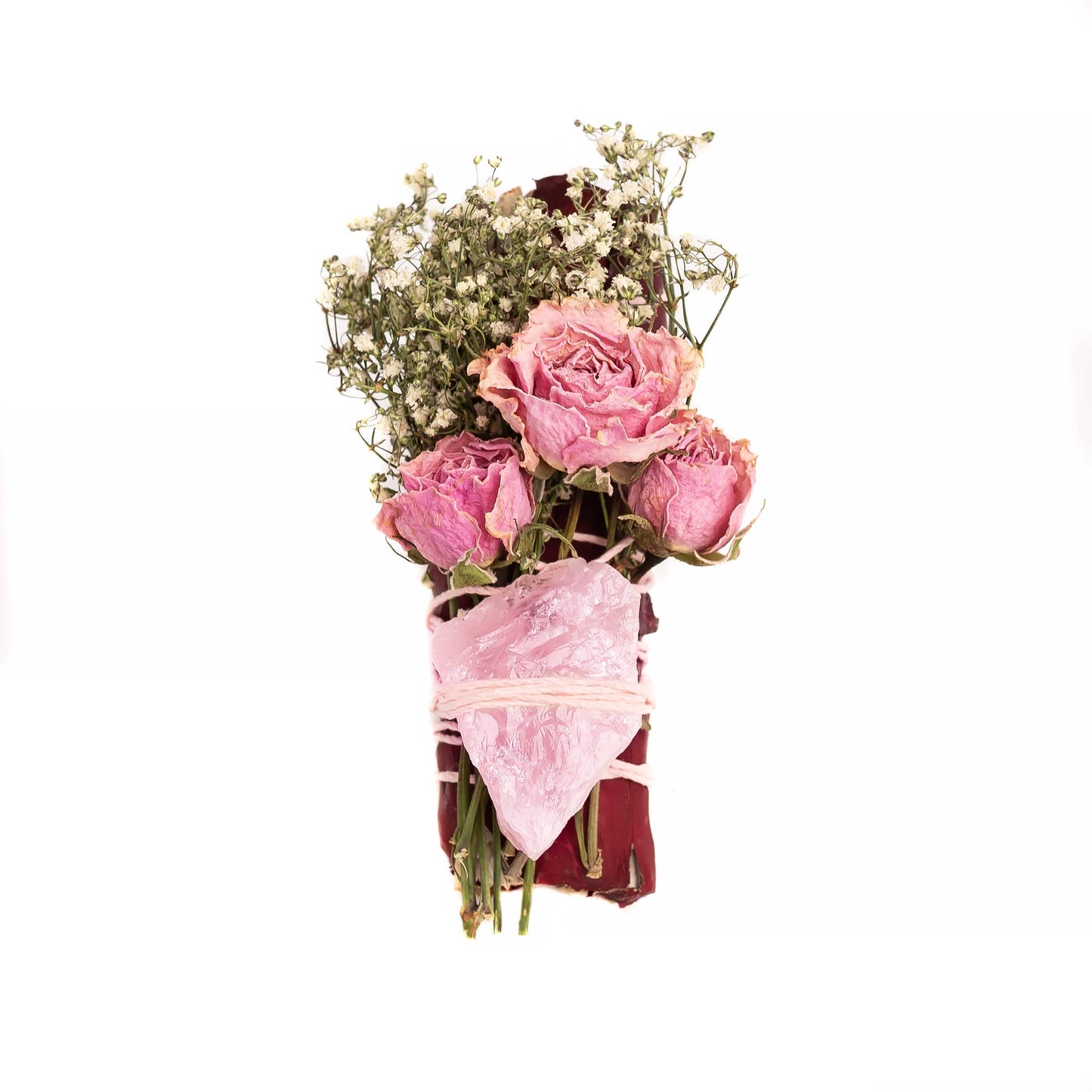 Sarimoire - Floral Sage Rough Rose Quartz Crystal Cleansing Bundle
