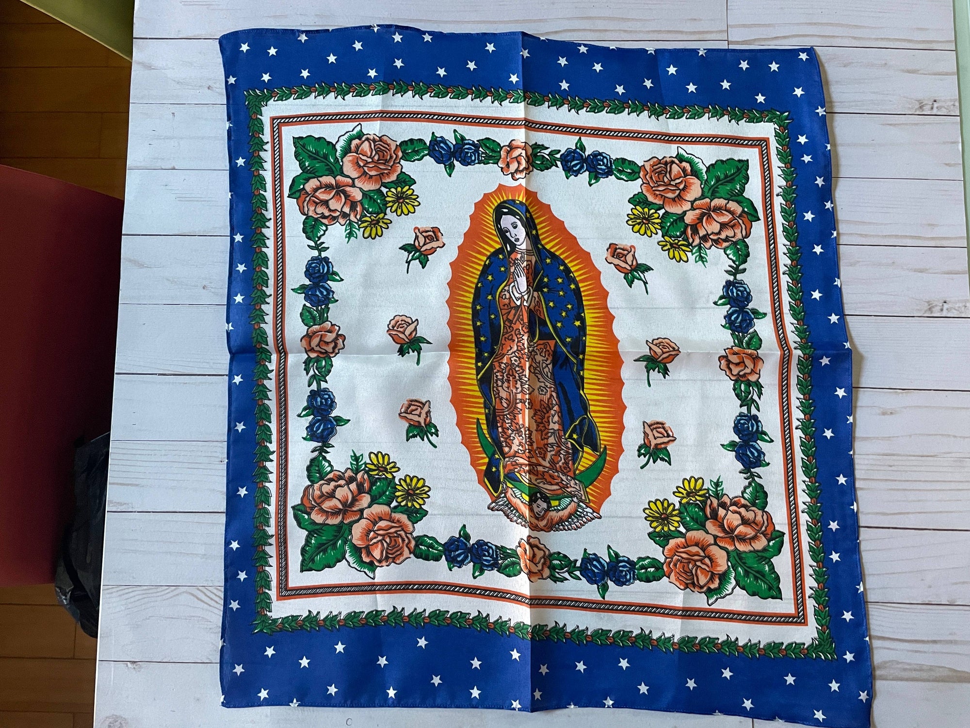Viva Greetings -  Virgen Guadalupe Colorful Scarf Bandana Mexico