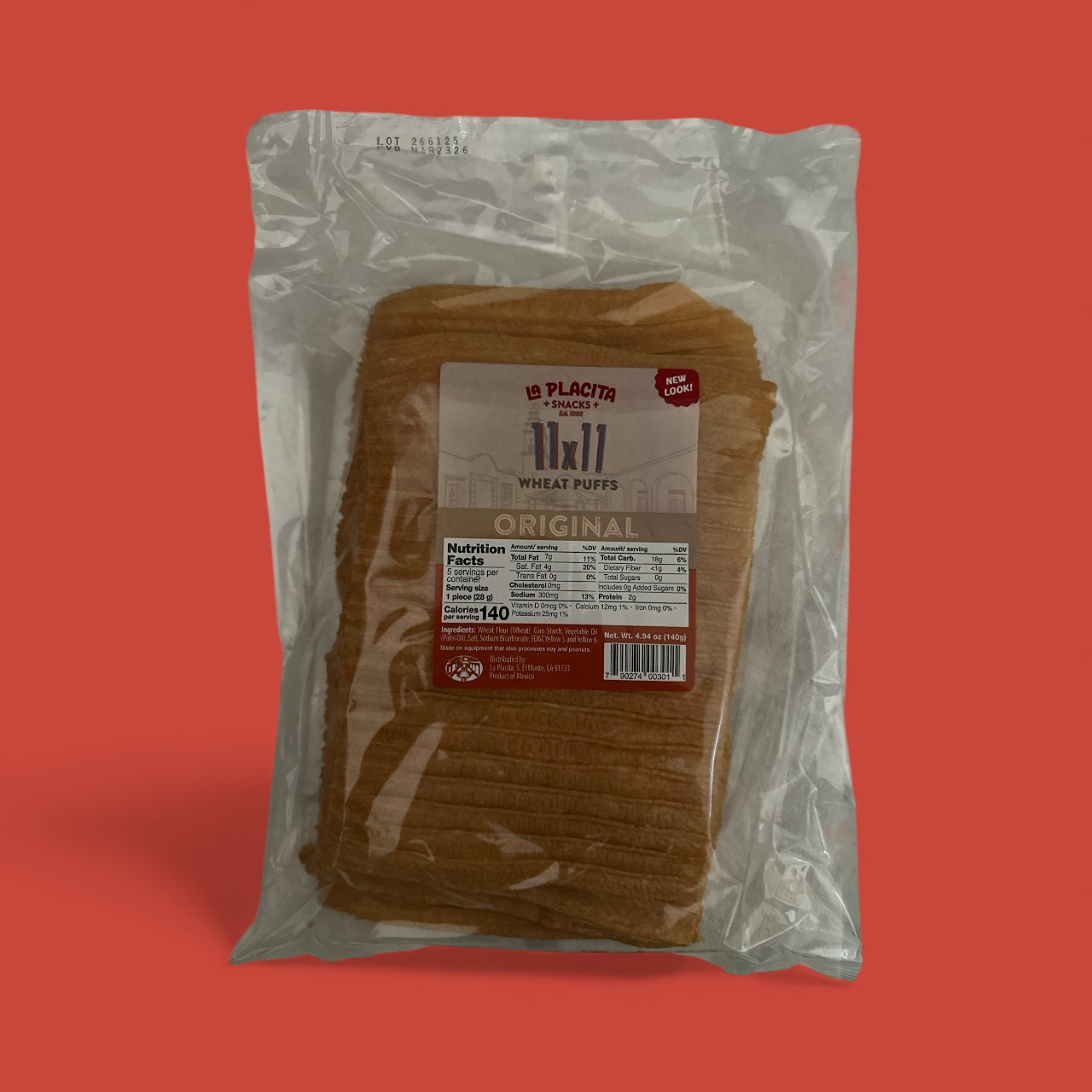 La Placita - Chicharrones / Wheat puffs, 11 x 11, 6 oz