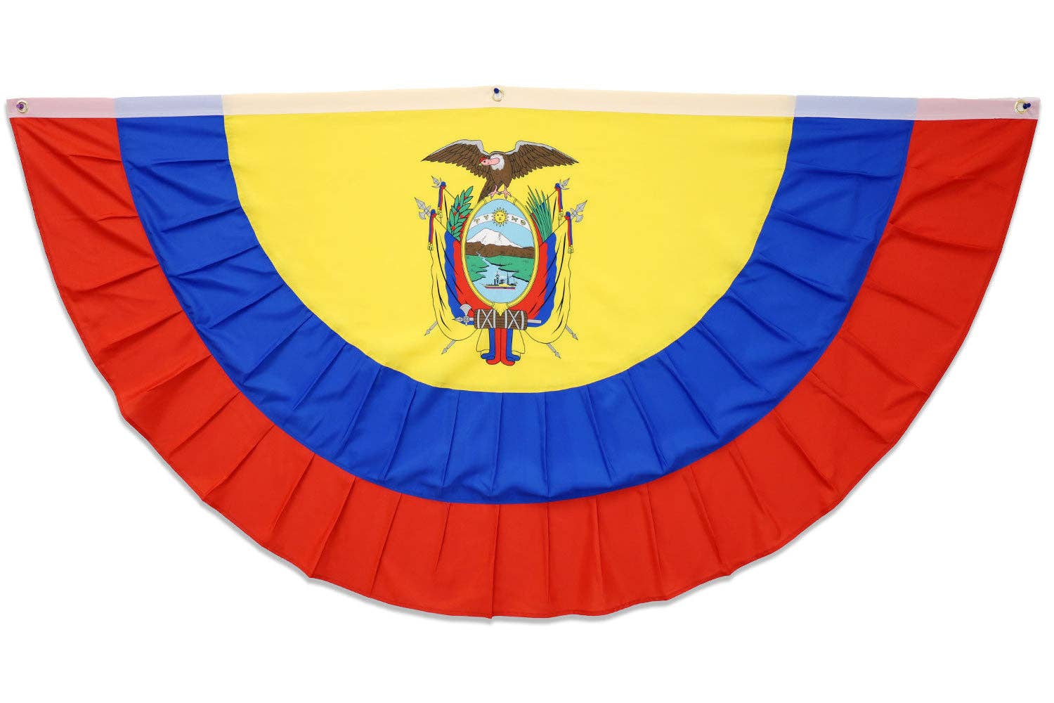 Flags Importer - Ecuador 3x6ft Pleated Bunting Flag