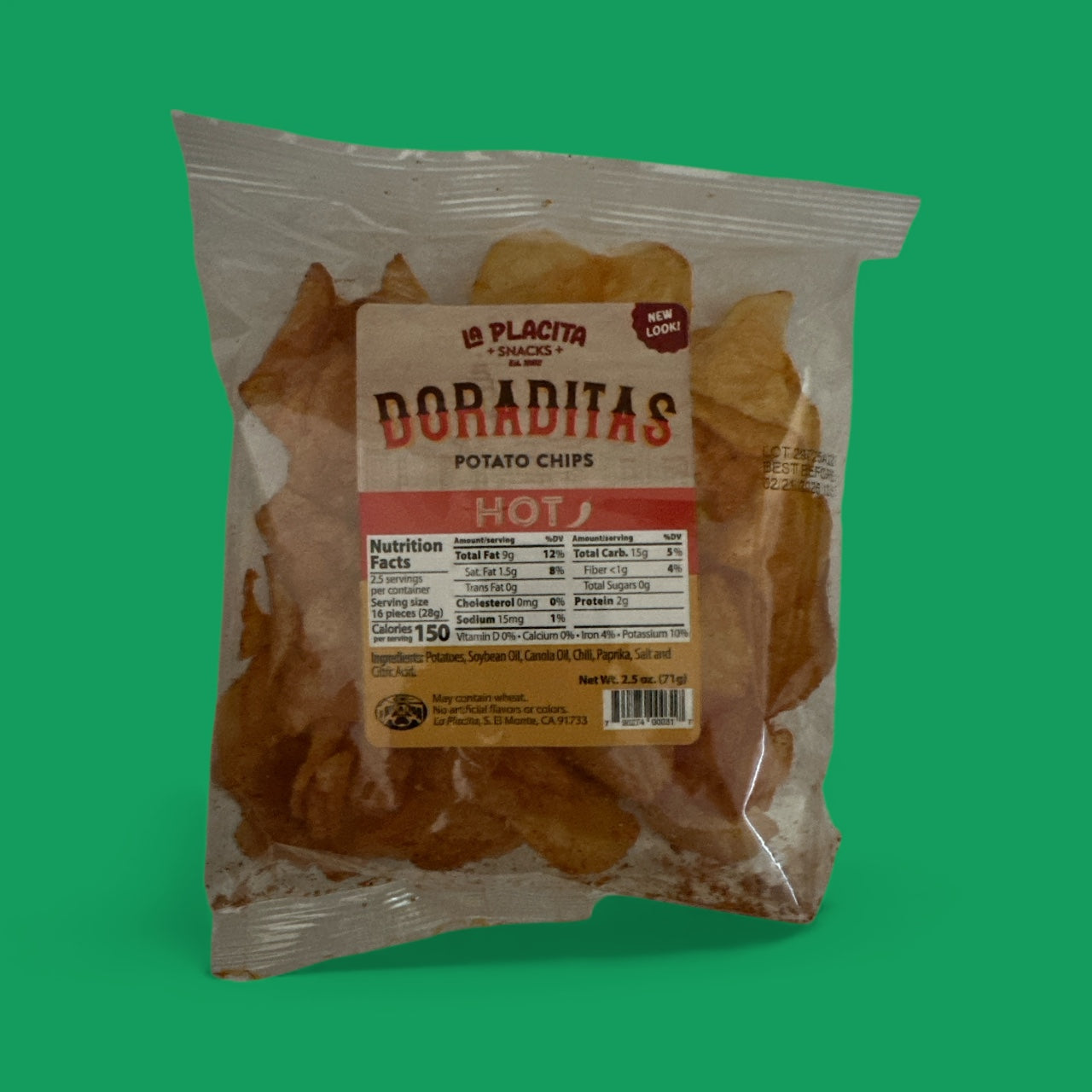 La Placita - Doraditas hot chips, 2.5 oz
