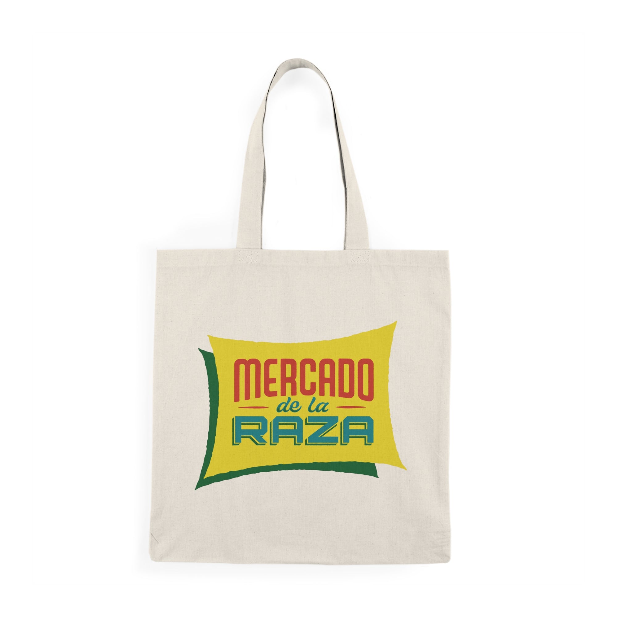 Mercado de la Raza Natural Tote Bag - Eco-Friendly Shopping Bag (Green)