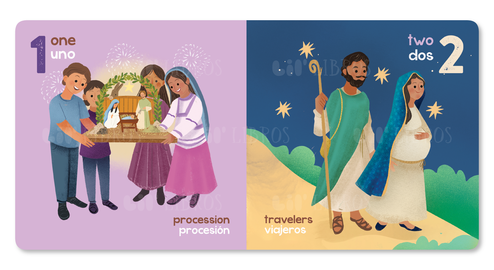 Lil' Libros ~ Bilingual Children's Books & Games - Las Posadas: Numbers / Números (Bilingual: English/Spanish)