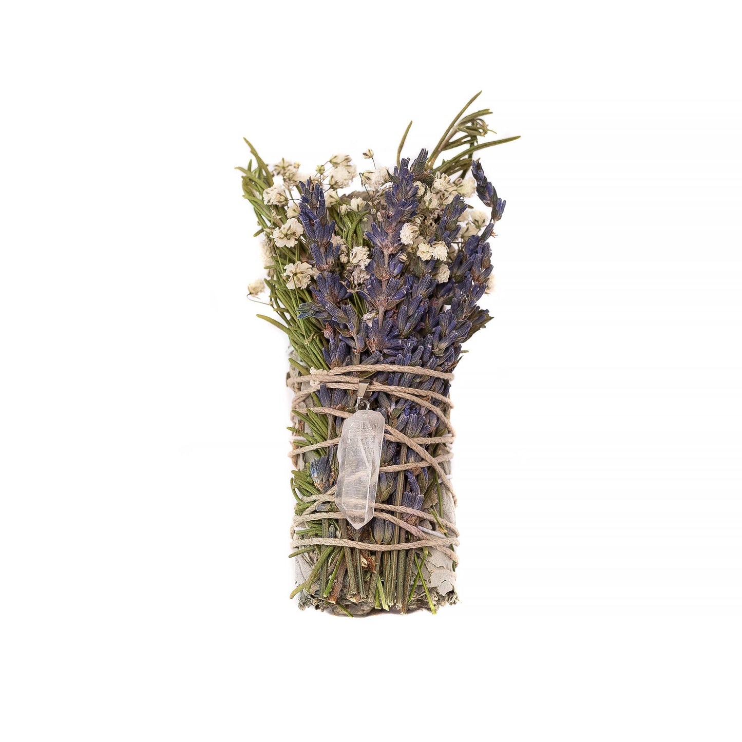 Sarimoire - Floral Sage Clear Quartz Pendant Spiritual Cleansing Bundle
