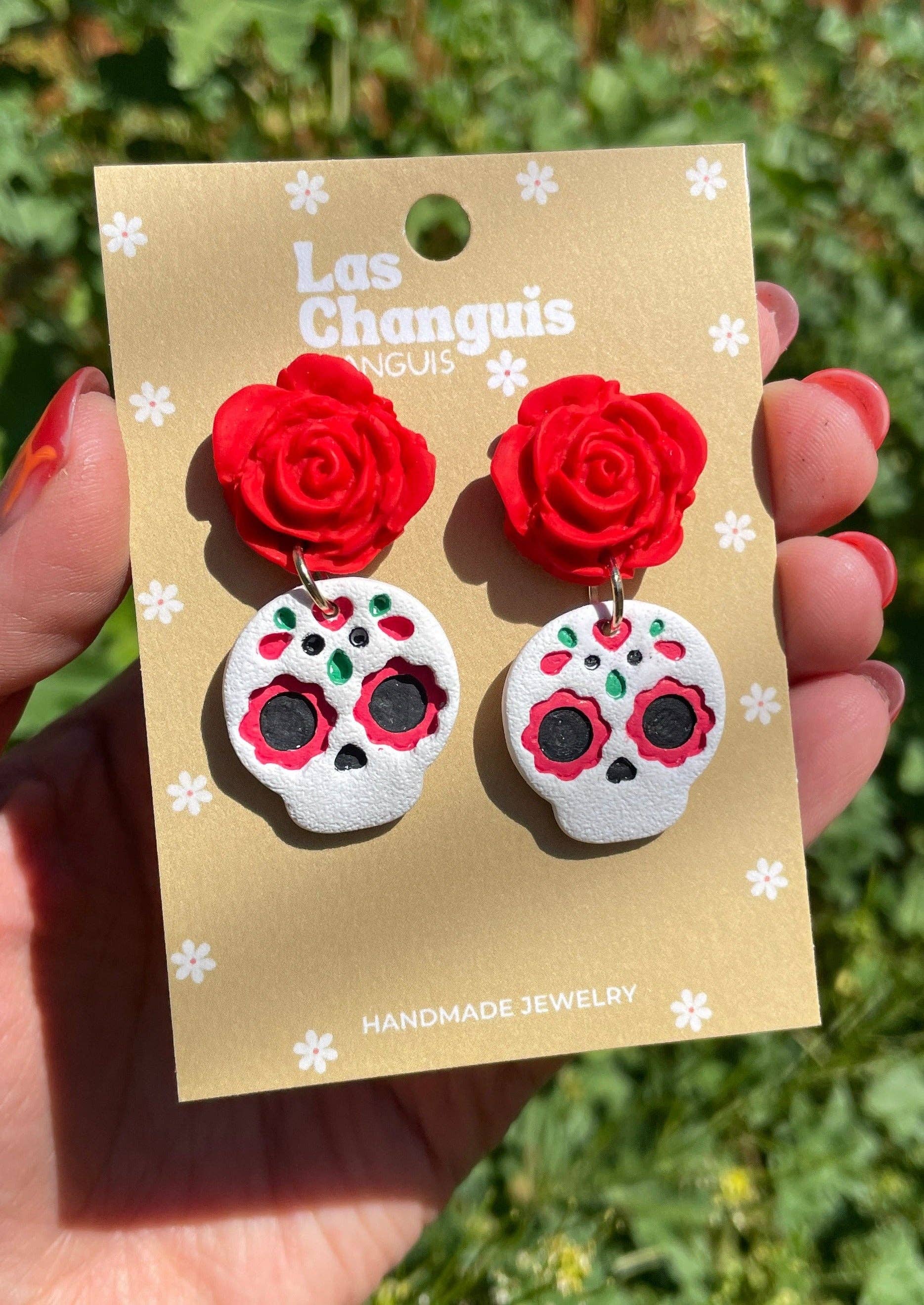 Las Changuis Tianguis - Catrina Dangle Earrings | Sugar Skull Earrings