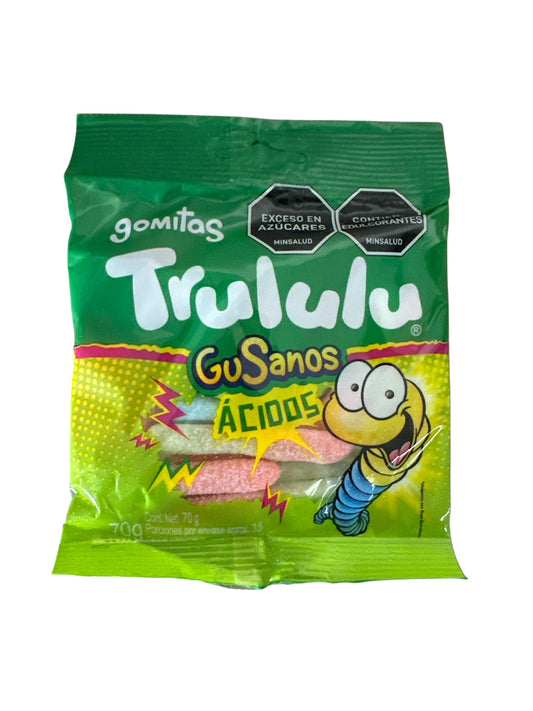 Trululu - Gomitas gusanos ácidos , 70grs