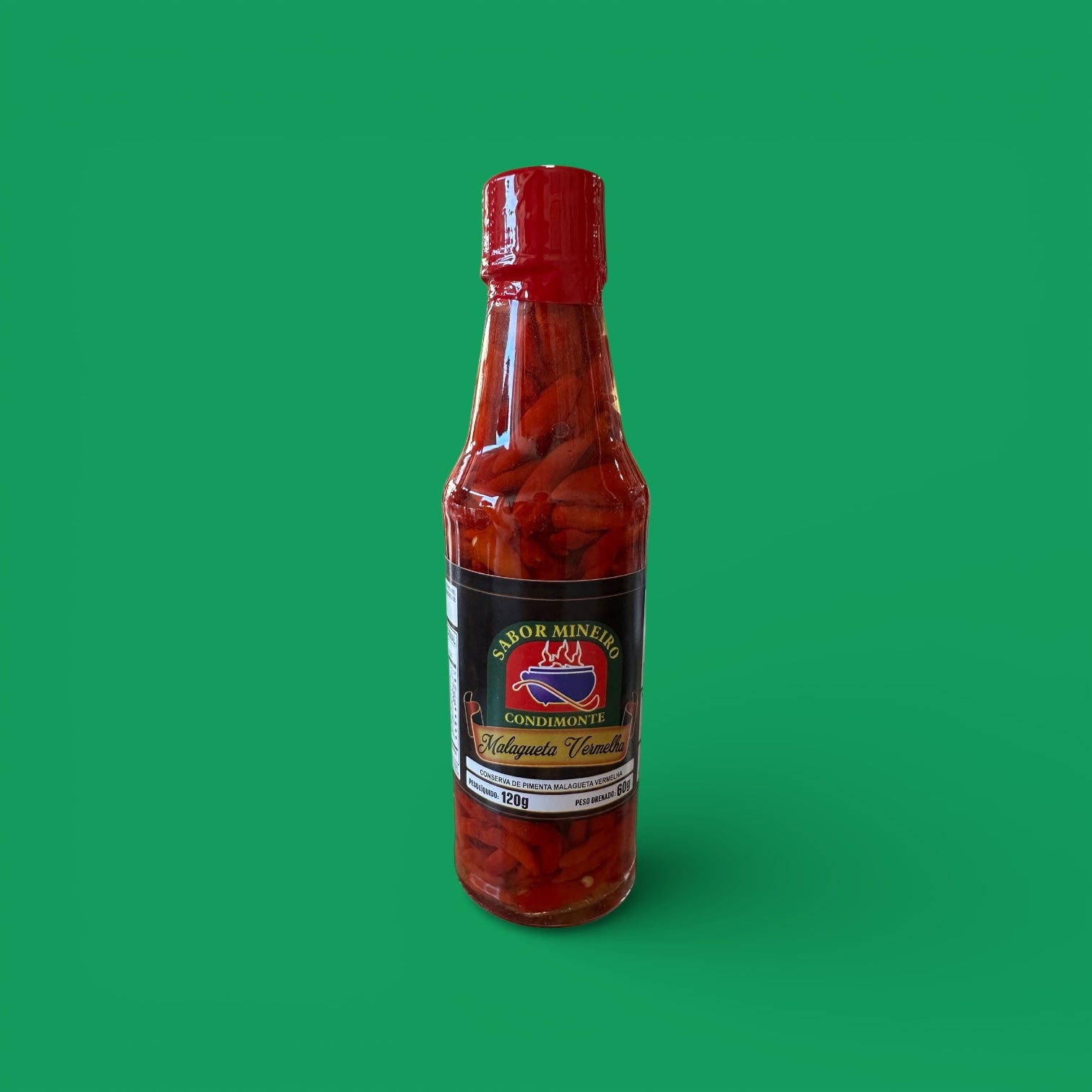 Sabor Mineiro - Pimenta Malagueta, 120grs, Single Bottle