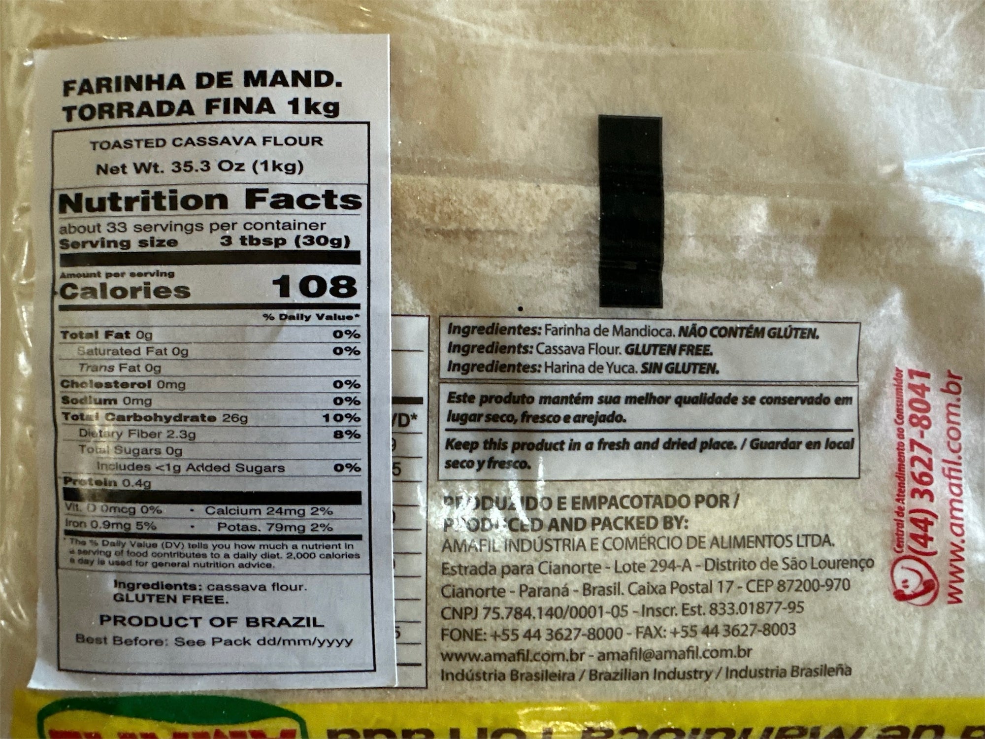 Amafil- Farinha Mandioca Torrada, 1kg