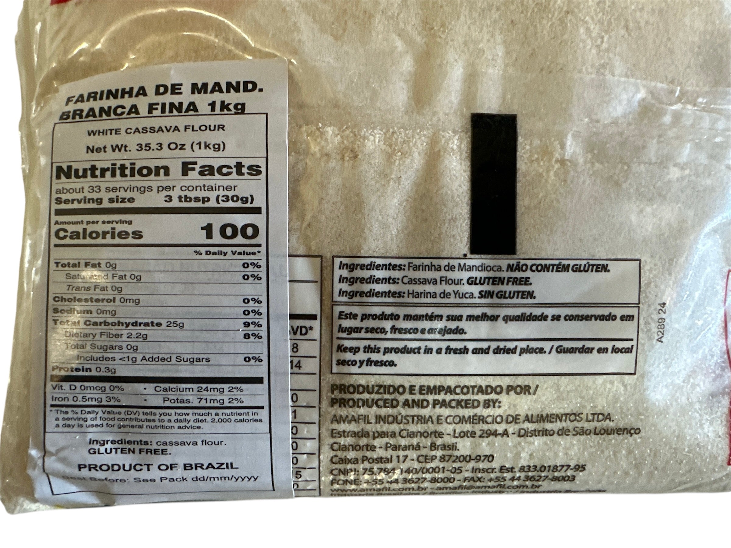 Amafil- Farinha Mandioca Branca, 1kg