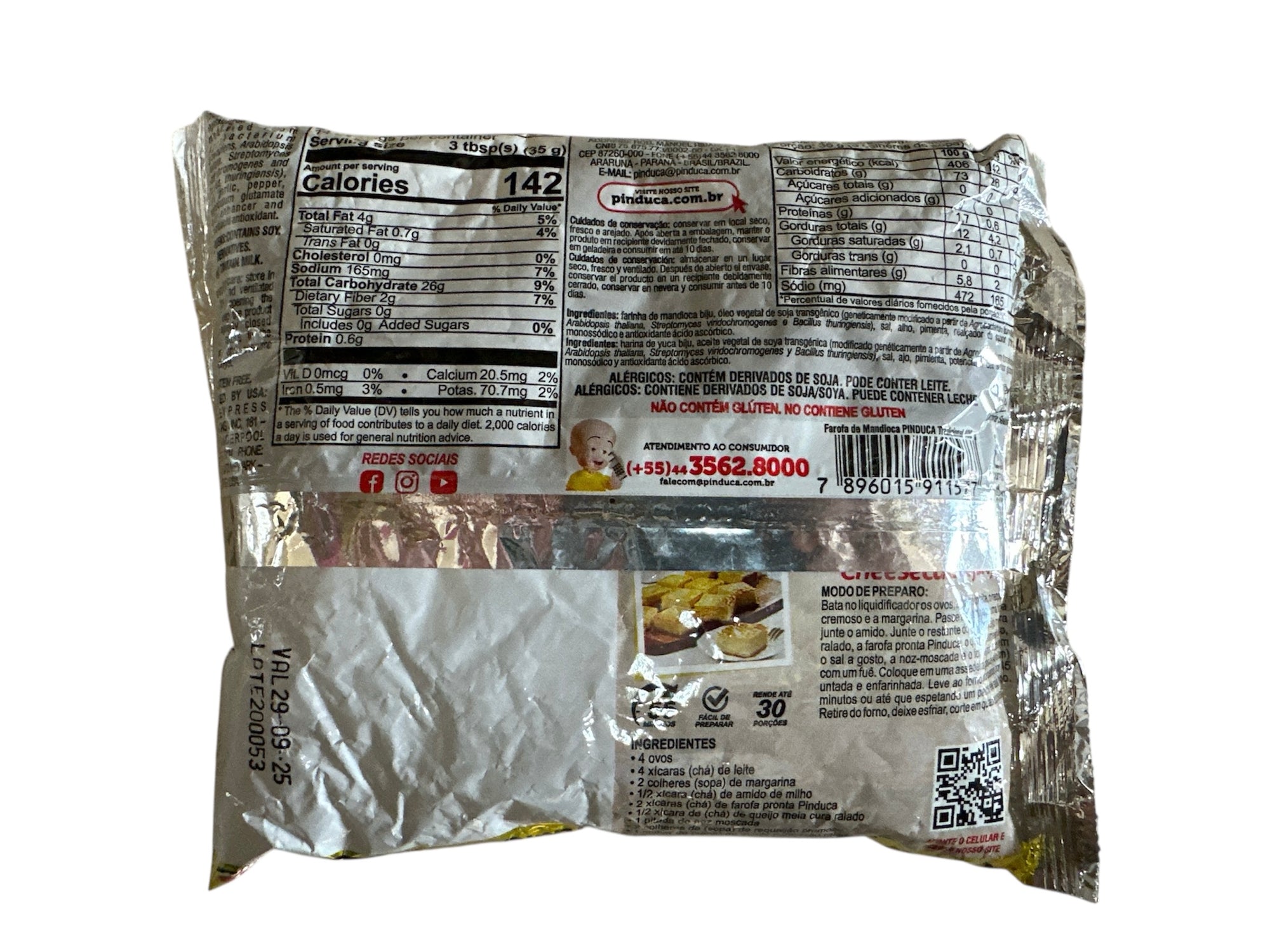 Pinduca - Farofa Mandioca Tradicional, 400 grs, single bag