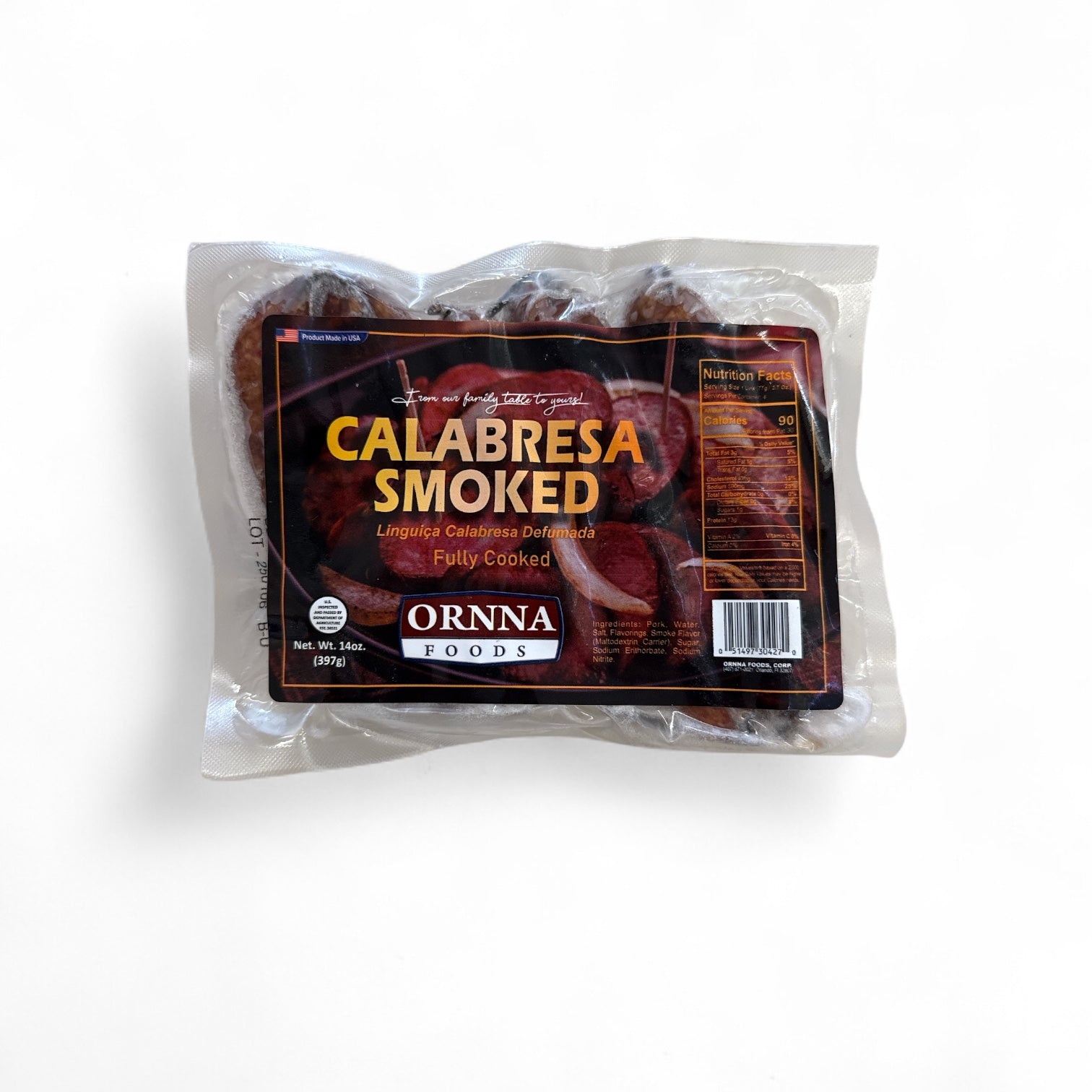 Ornna- Linguica Calabresa Smoked, 14 oz