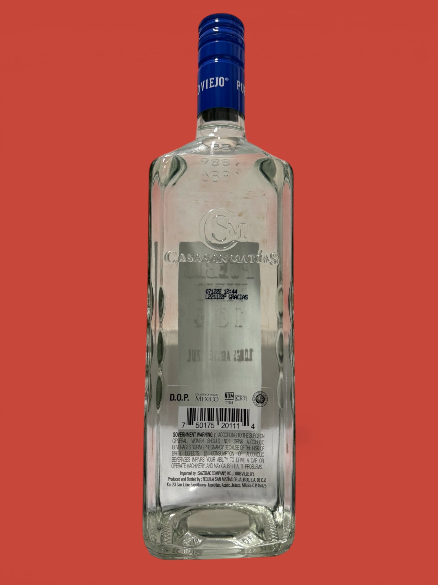Pueblo Viejo- Tequila Blanco 104 Proof, 1L, Single Bottle