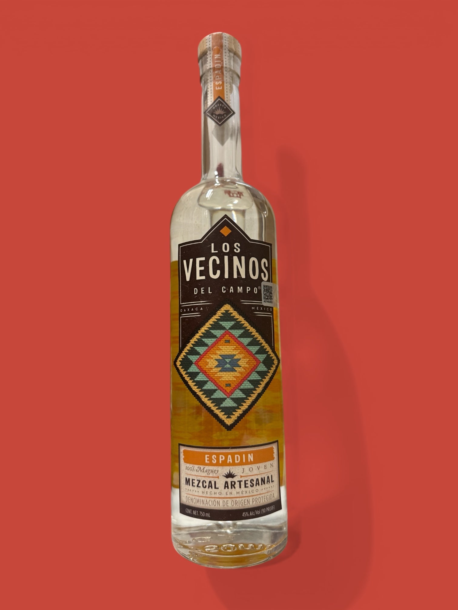 Los Vecinos - Espadin Mezcal, 750 ml, Glass Bottle