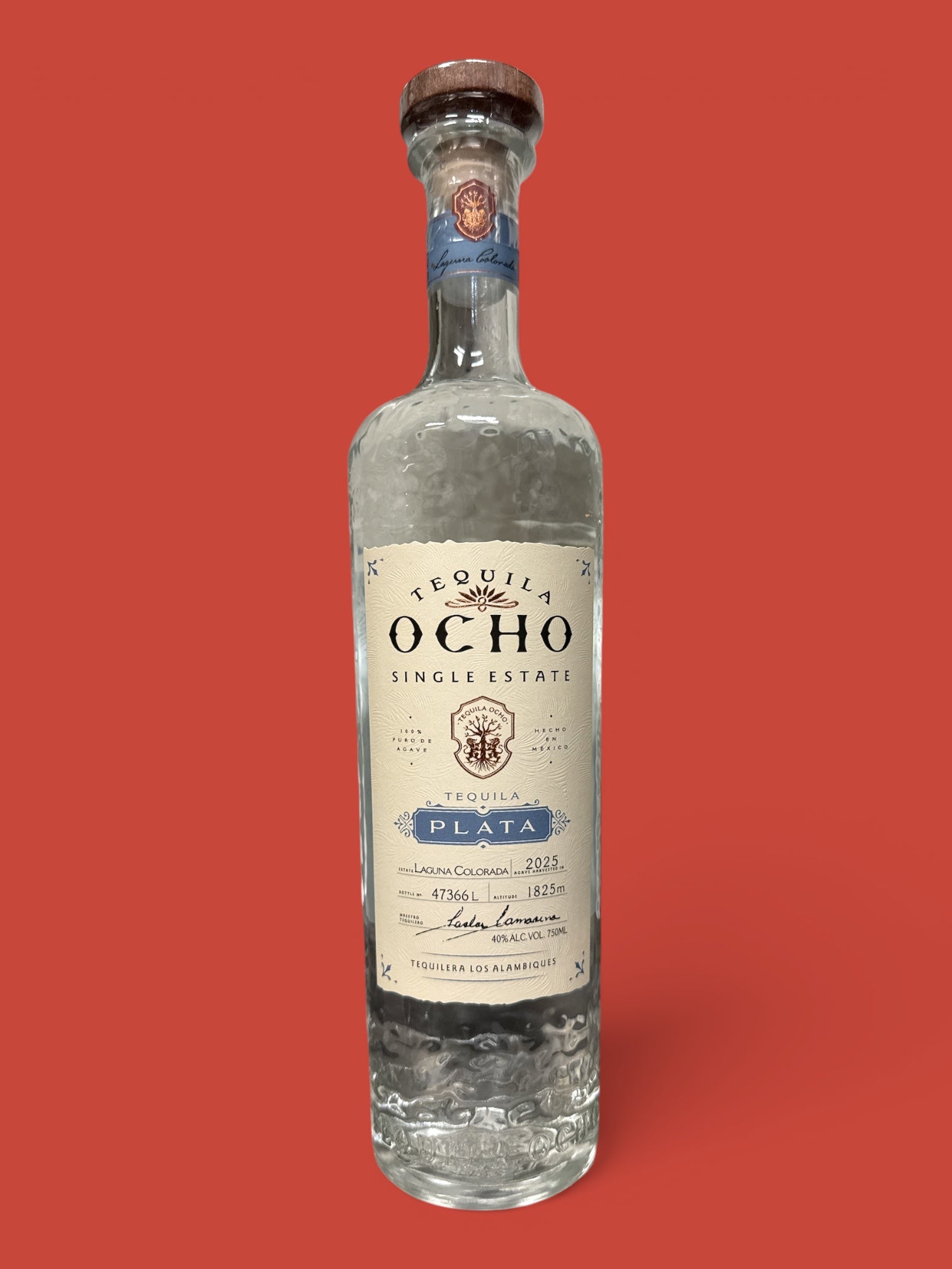 Tequila Ocho-Tequila Plata Blanco , 750 mL, Single Bottle