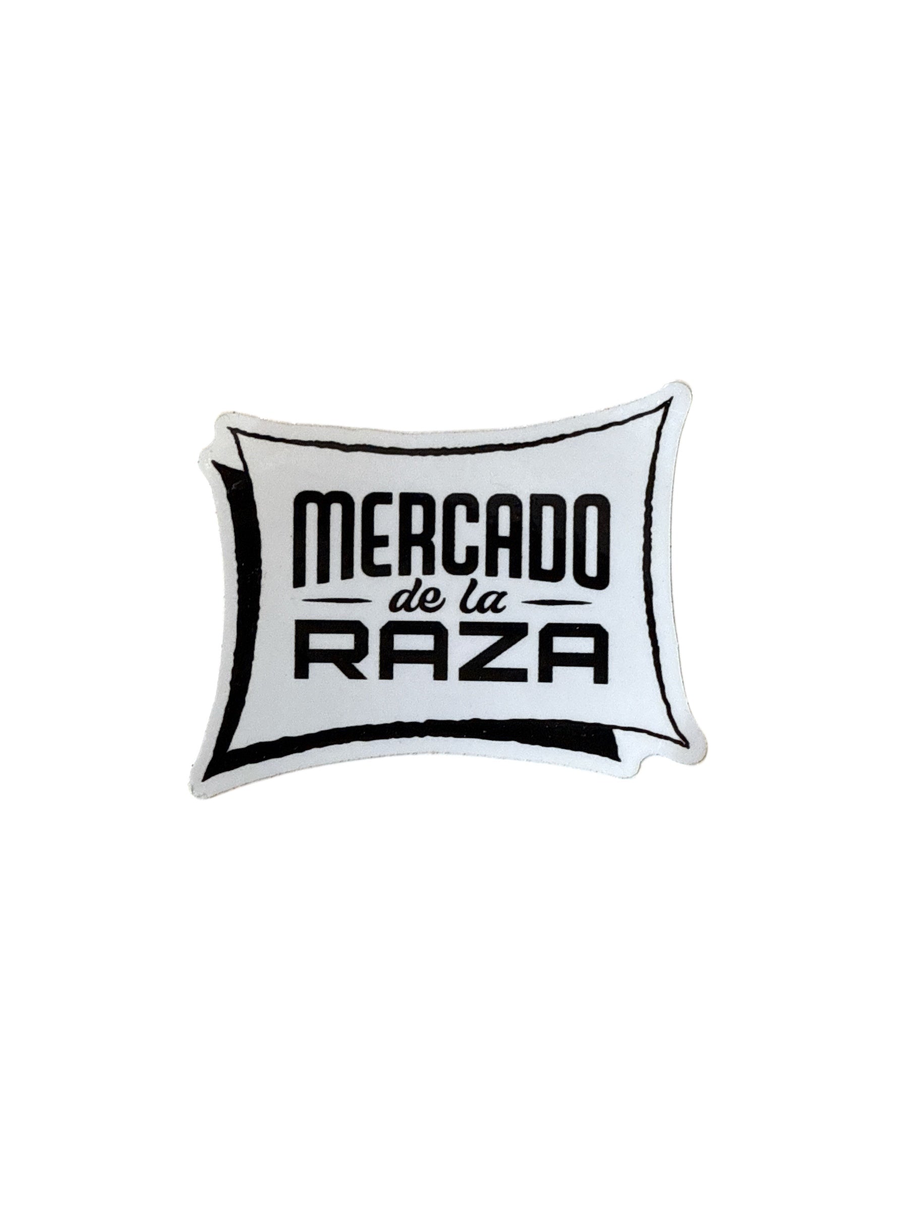 Mercado de La Raza- 3” Logo Sticker White on Black