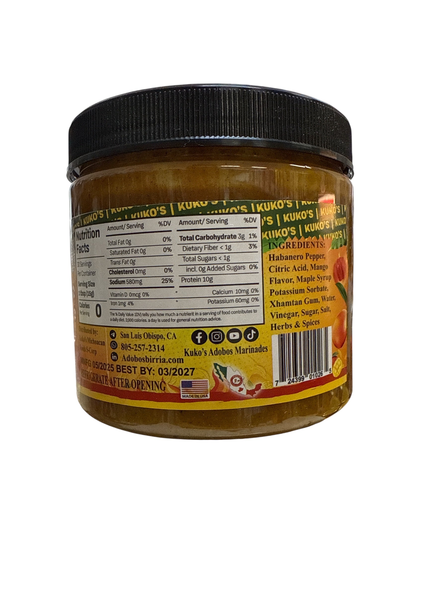 Kuko’s- Mango/ Habanero Cup/ Jar (16oz)