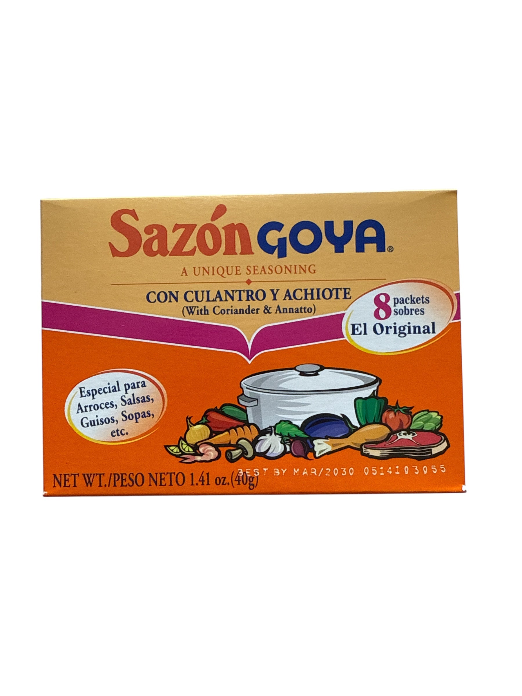 Goya - Sazon con Culantro y Achiote, 1.41 Oz, single box