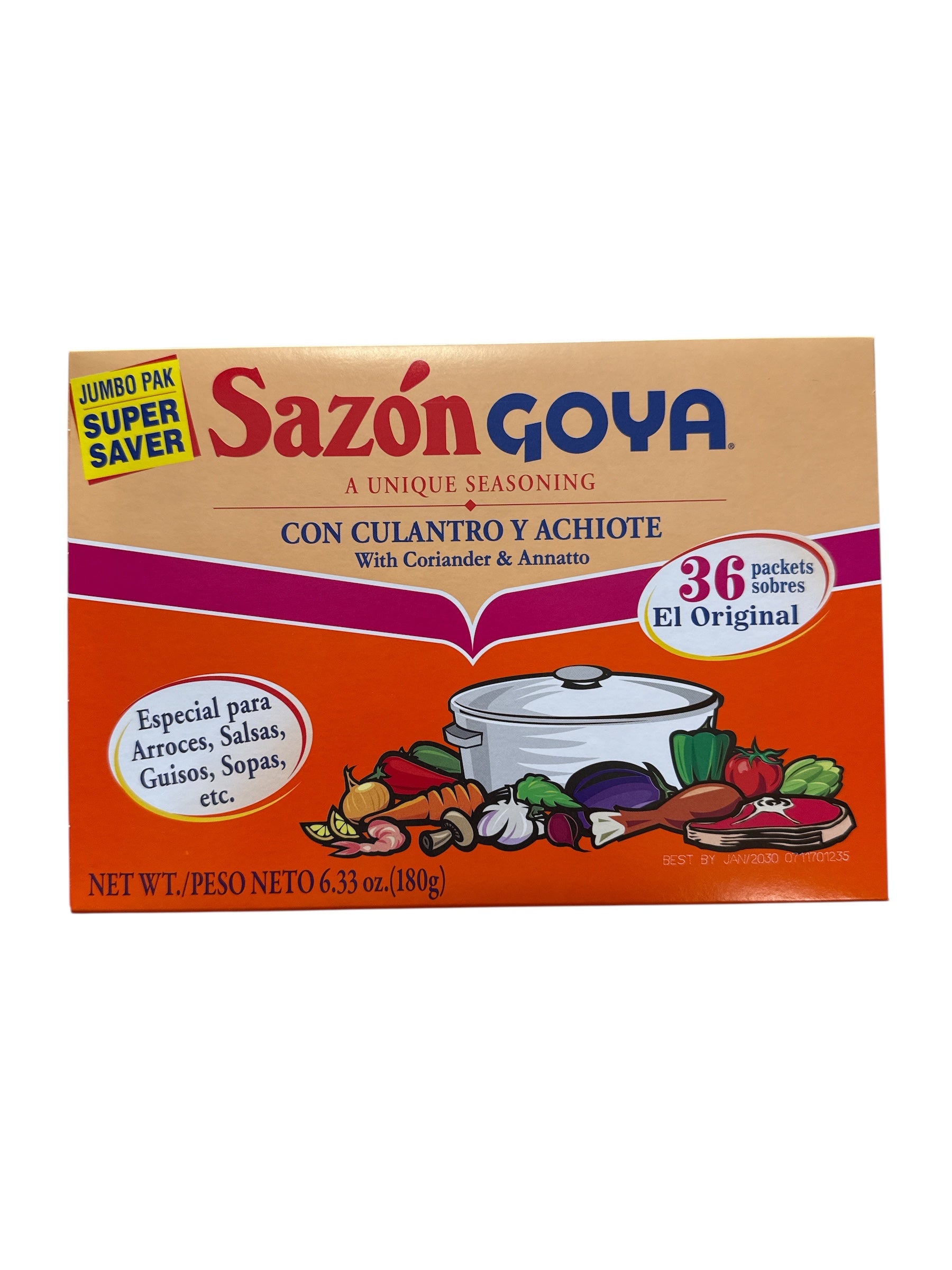 Goya - Sazon Culantro y Achiote Jumbo-Shipper, 6.33 Oz