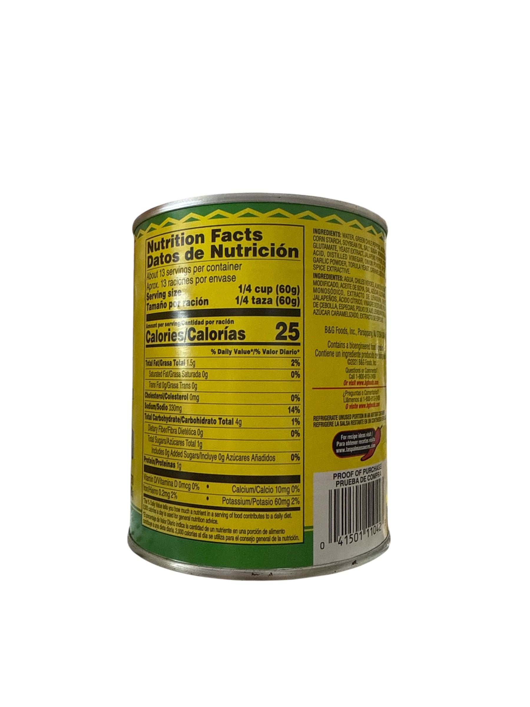 Las Palmas - Green enchilada Sauce (28oz)