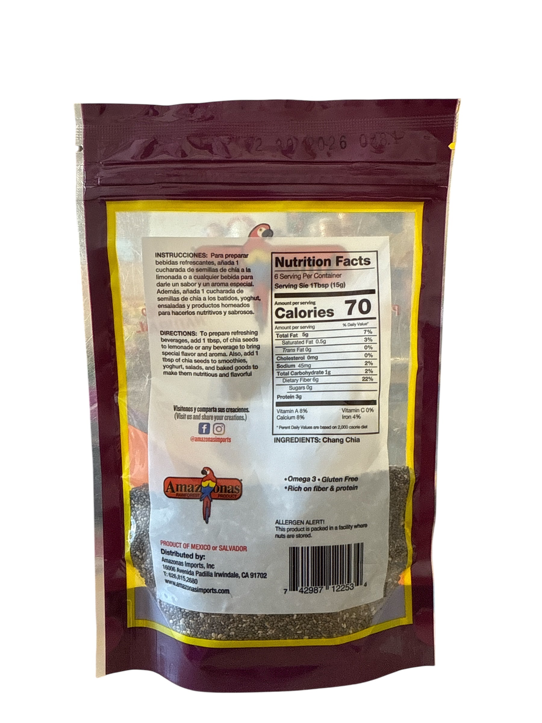 Amazonas - Chia chang seeds, 3 oz, Single bag