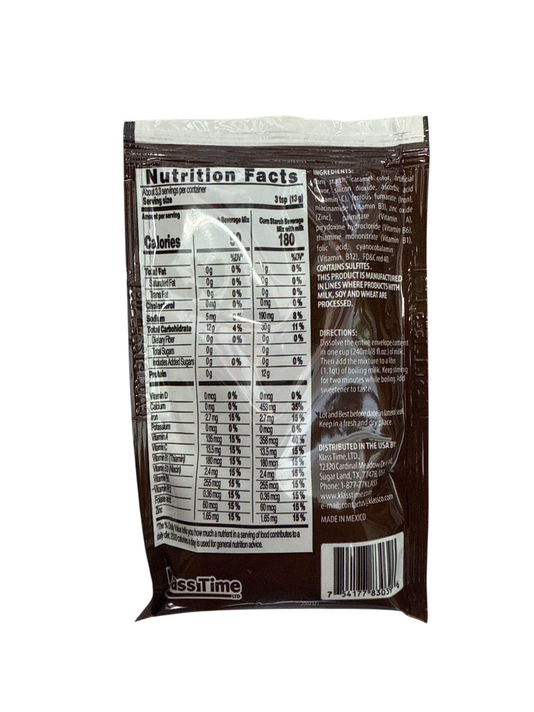 Klass - Atole tradicional chocolate (1.52oz)