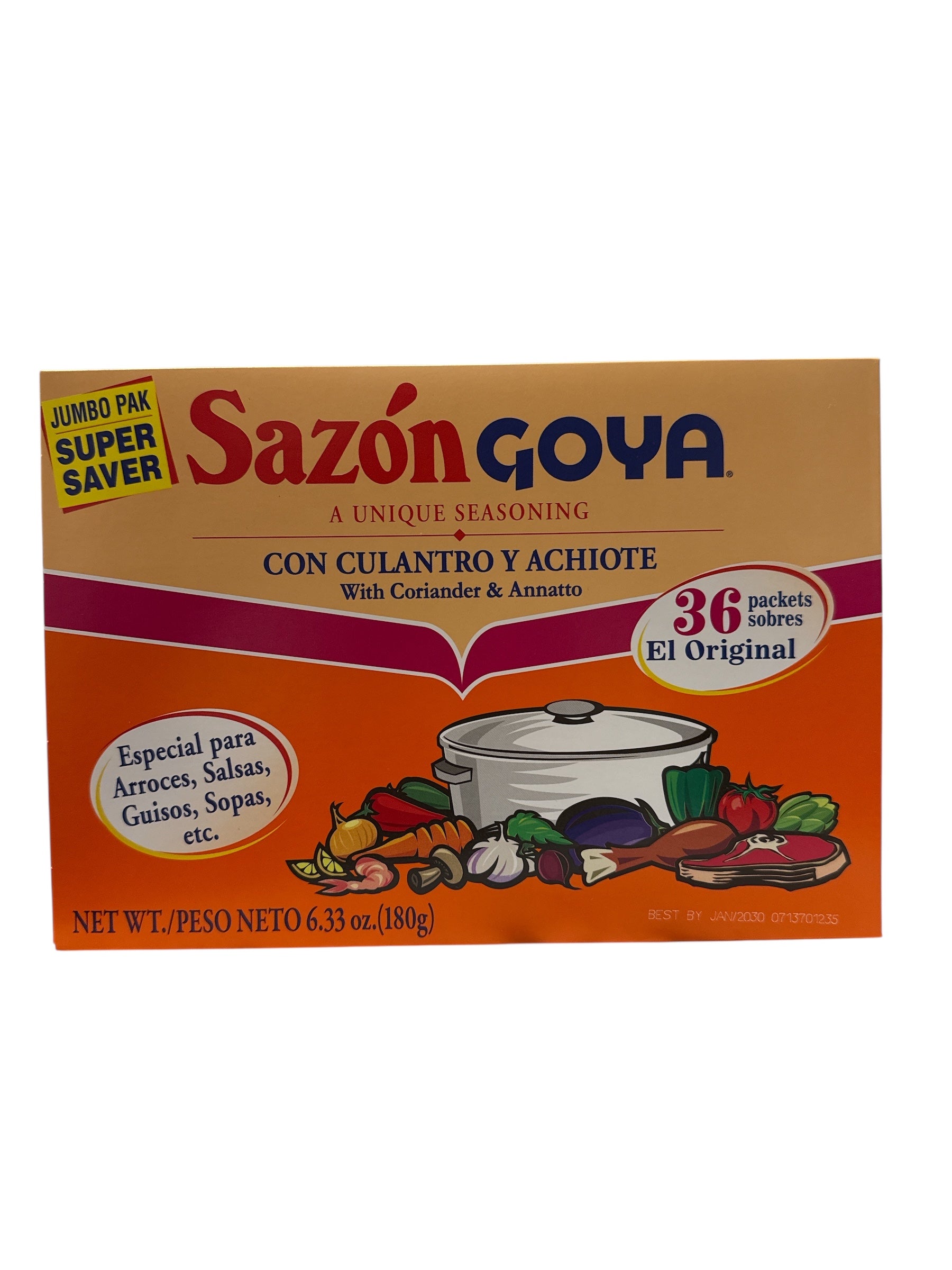 Goya - Sazon con Culantro y Achiote Jumbo, 6.33 Oz