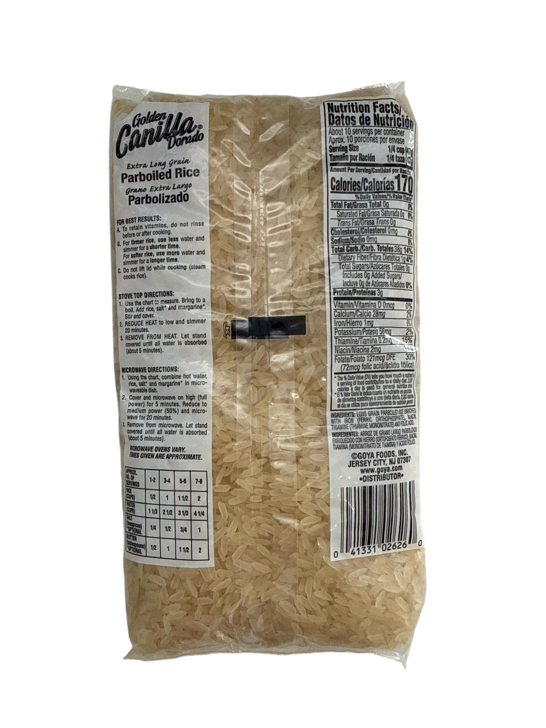 Goya - Golden Canilla Dorado Parboiled Rice, 16 oz, Bag