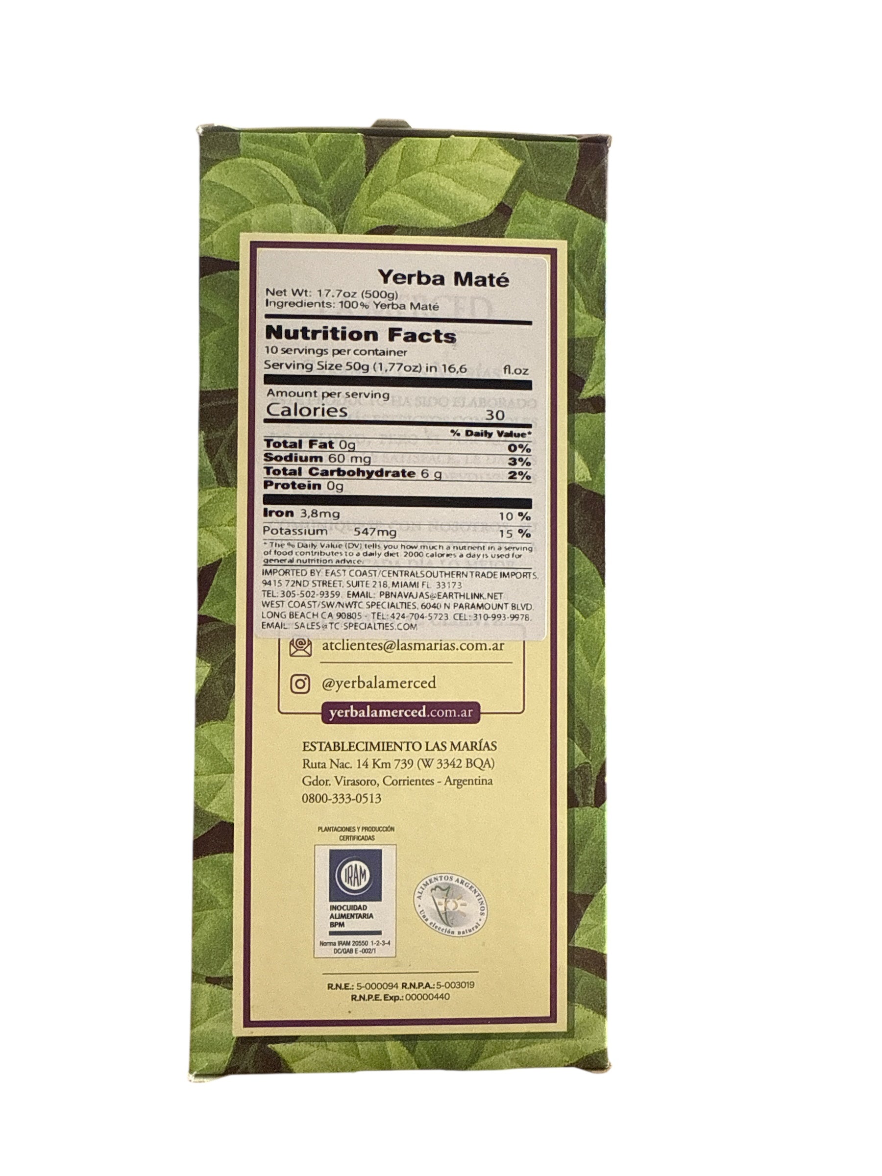 La Merced - Yerba Mate Monte c/Palo, 500 grs, Single Pack