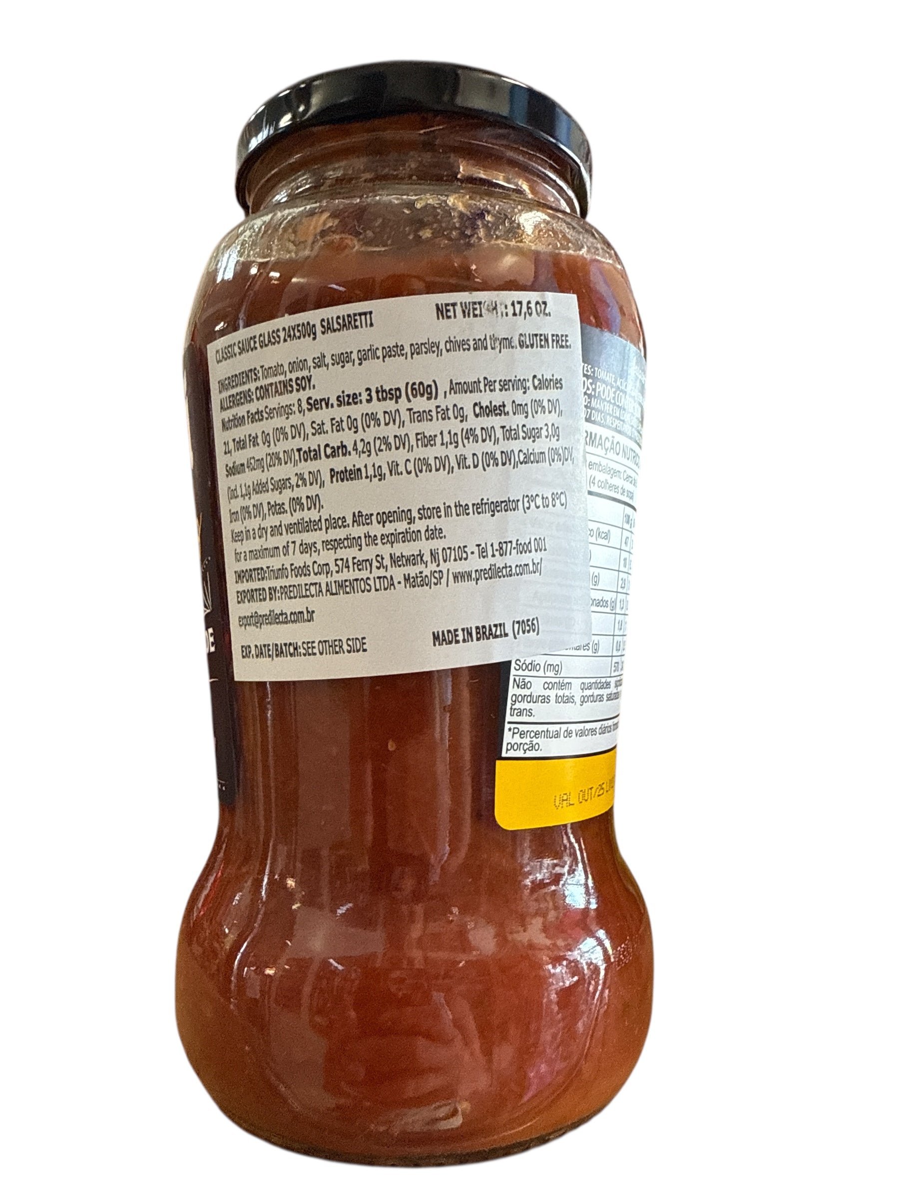 Salsaretti- Molho Clássico Vidro, 500 g