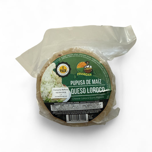 Frusecha- Pupusa de Queso Loroco, Pack of 4, 16 oz
