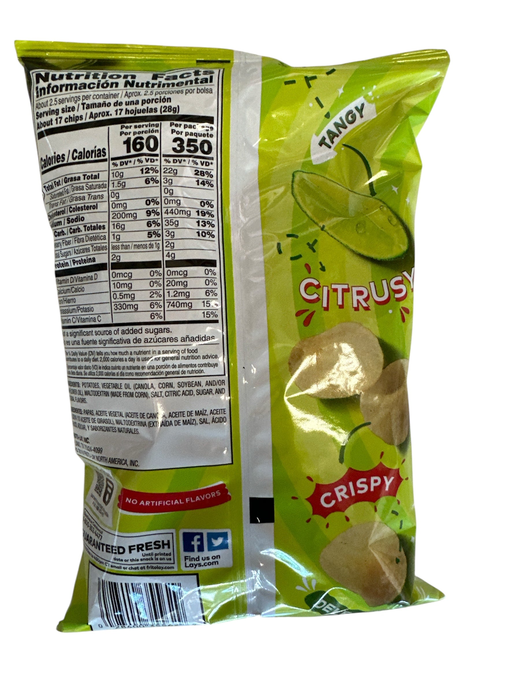 Lays - Limon Chips, 2.25 oz, Single Bag