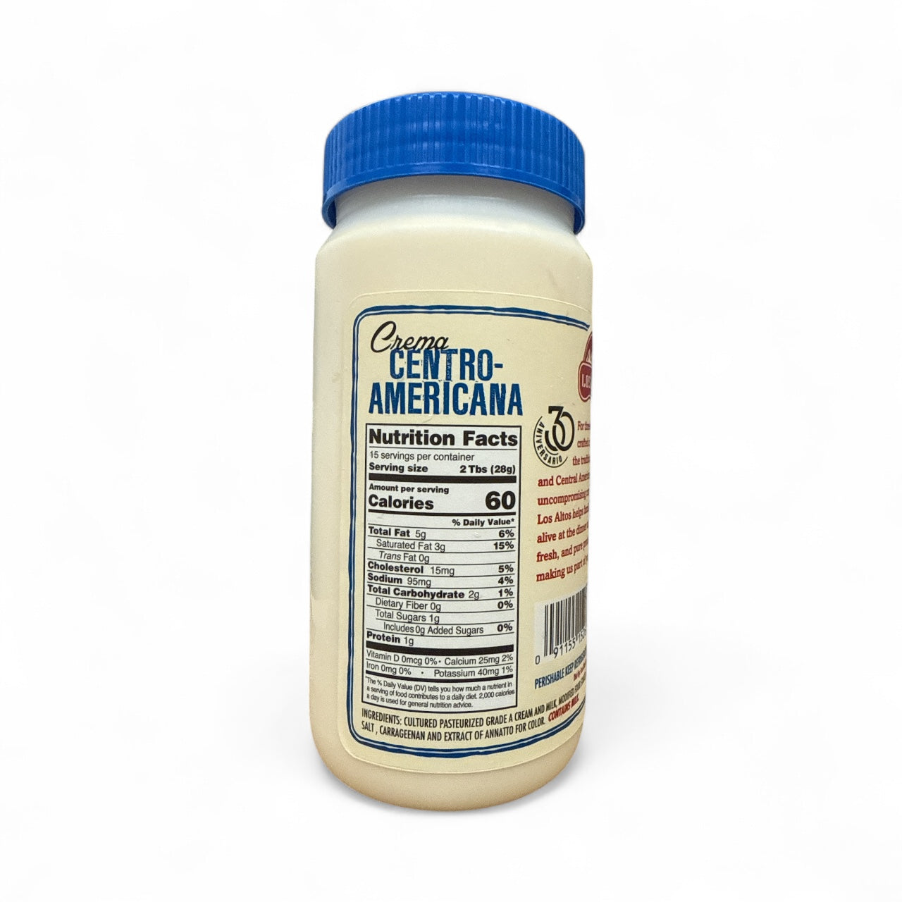 Los Altos - Crema Centro- Americana , 15 oz Deli Bottle