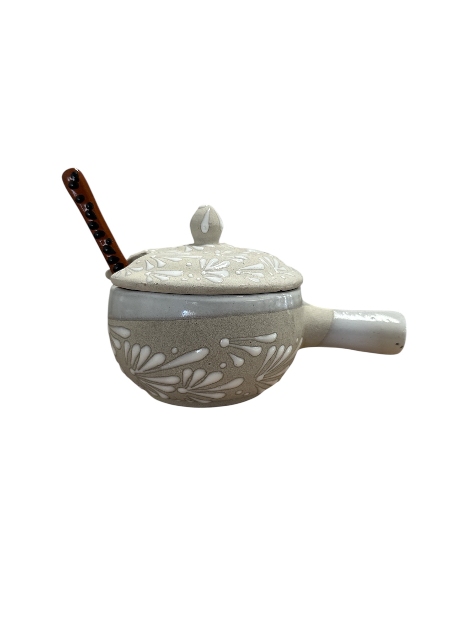 MDLR - Salsera talavera con cuchara blanca