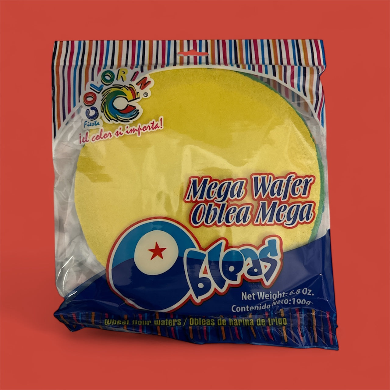 Colorin- Mega Oblea Wafer, 6.8 oz, Single pack
