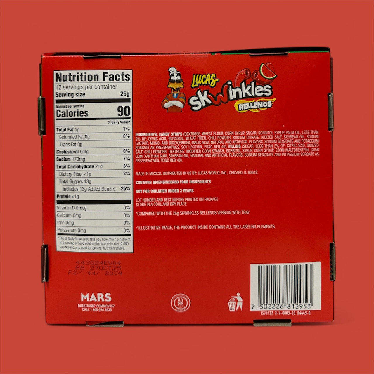 Lucas - Skwinkles rellenos sandia, pack w/12