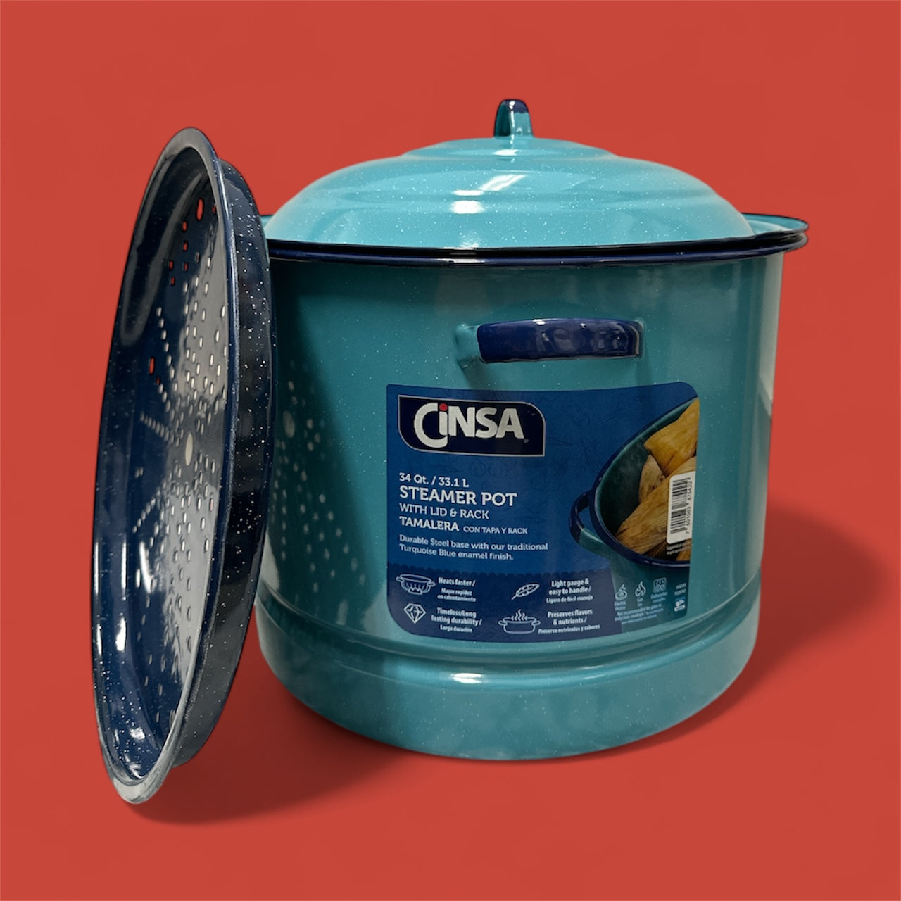 Cinsa - Steamer Pot Turquoise 34 Qt.