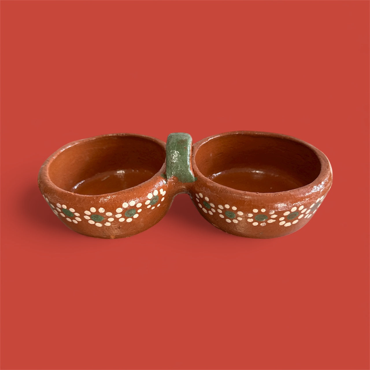 Clay Double Salsa Bowl, 9 oz