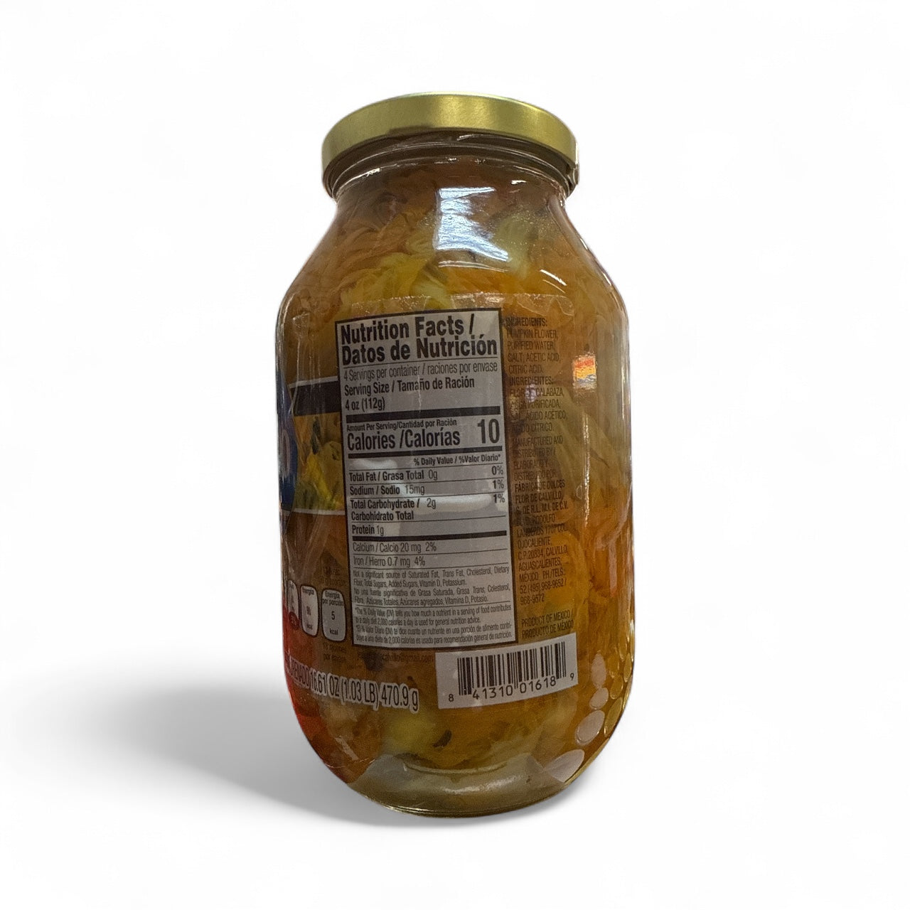 Flor de Calvillo, Flor de Calabaza, 32 oz, Single Jar