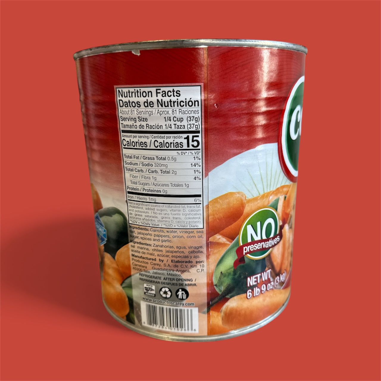 Carey, Pickled Sliced Carrots, 3kg