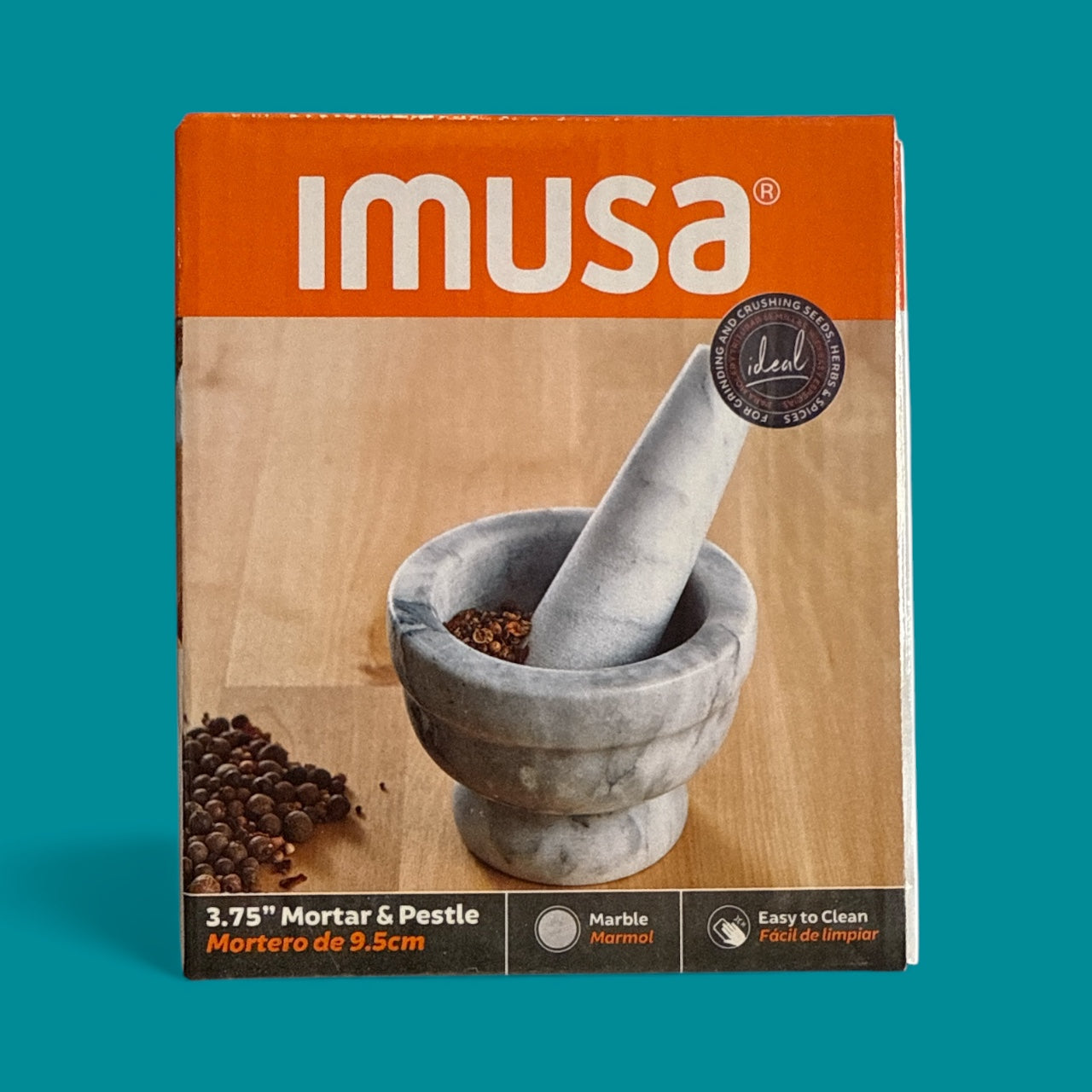Imusa- Marble mortar & pestle, 3.75”