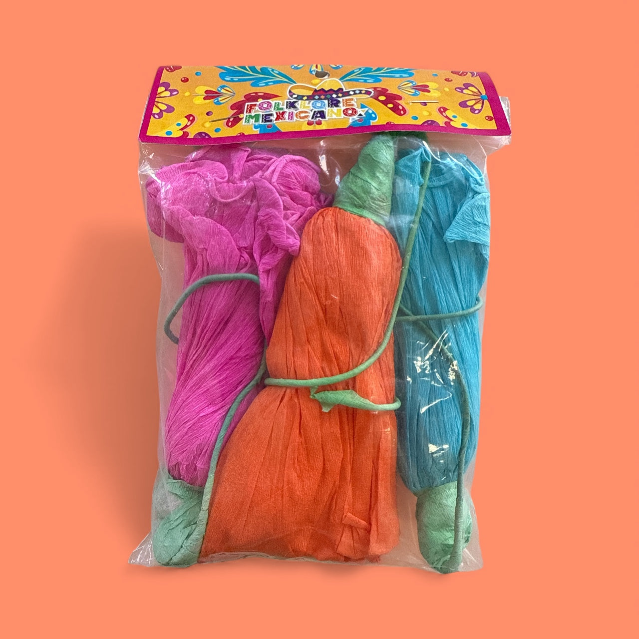 Flower Paper Decoration Assorted Colors 9” x 6.7”