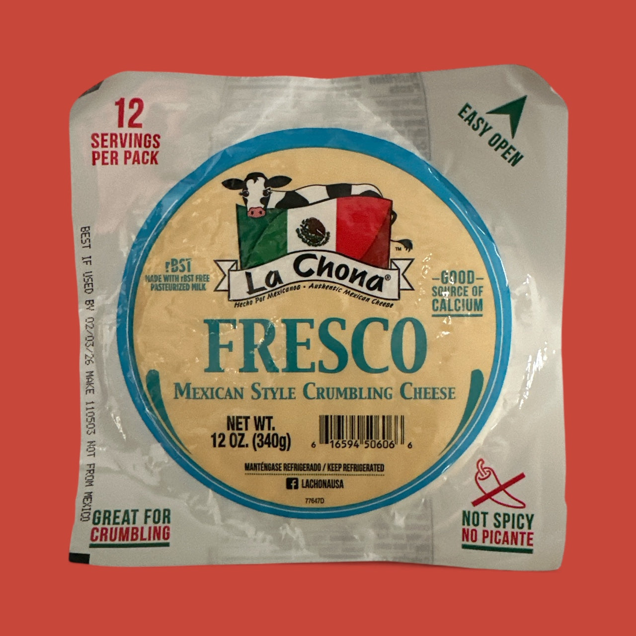 La Chona- Queso fresco, 12 oz, single