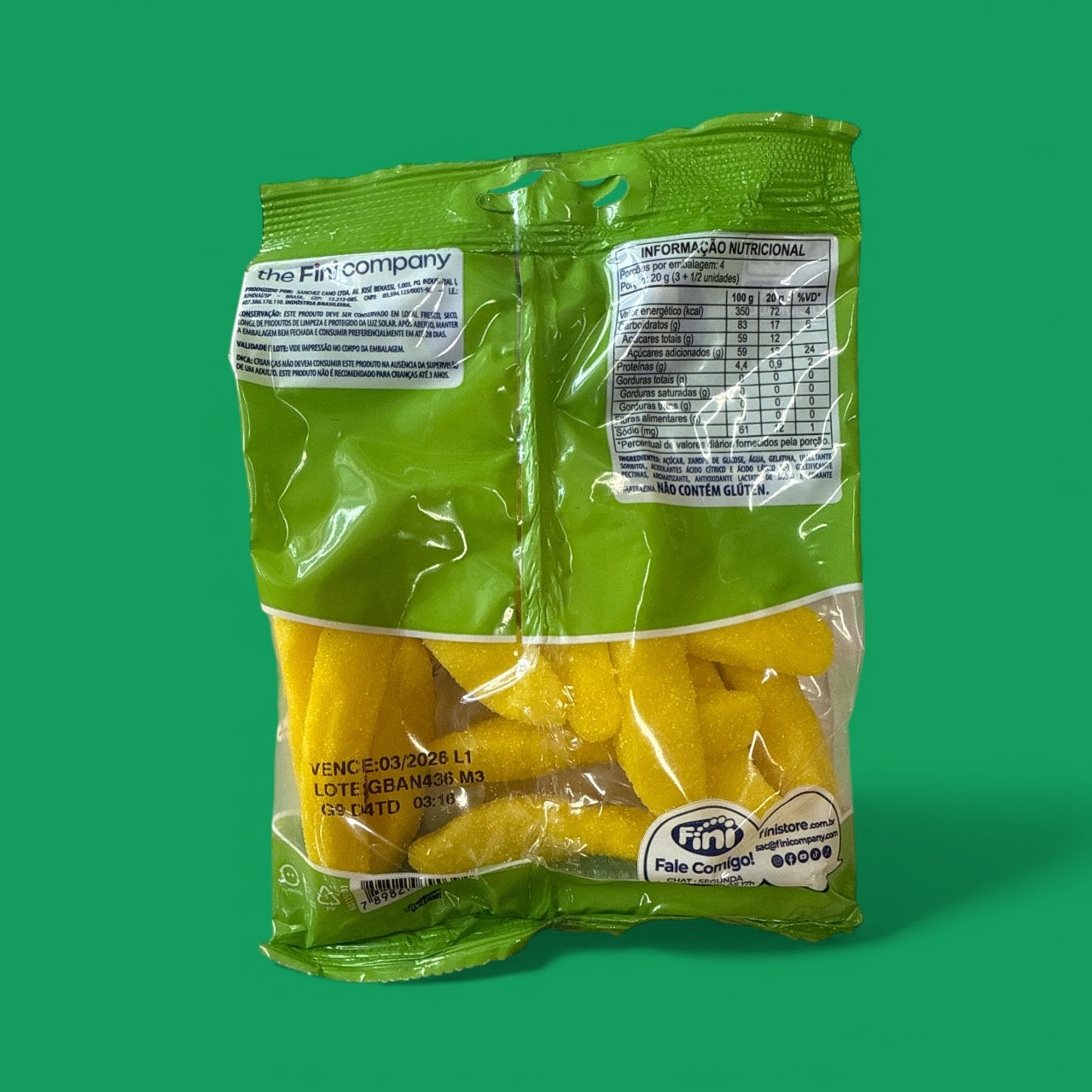 Fini- Bala Gelatina Banana, 100 g